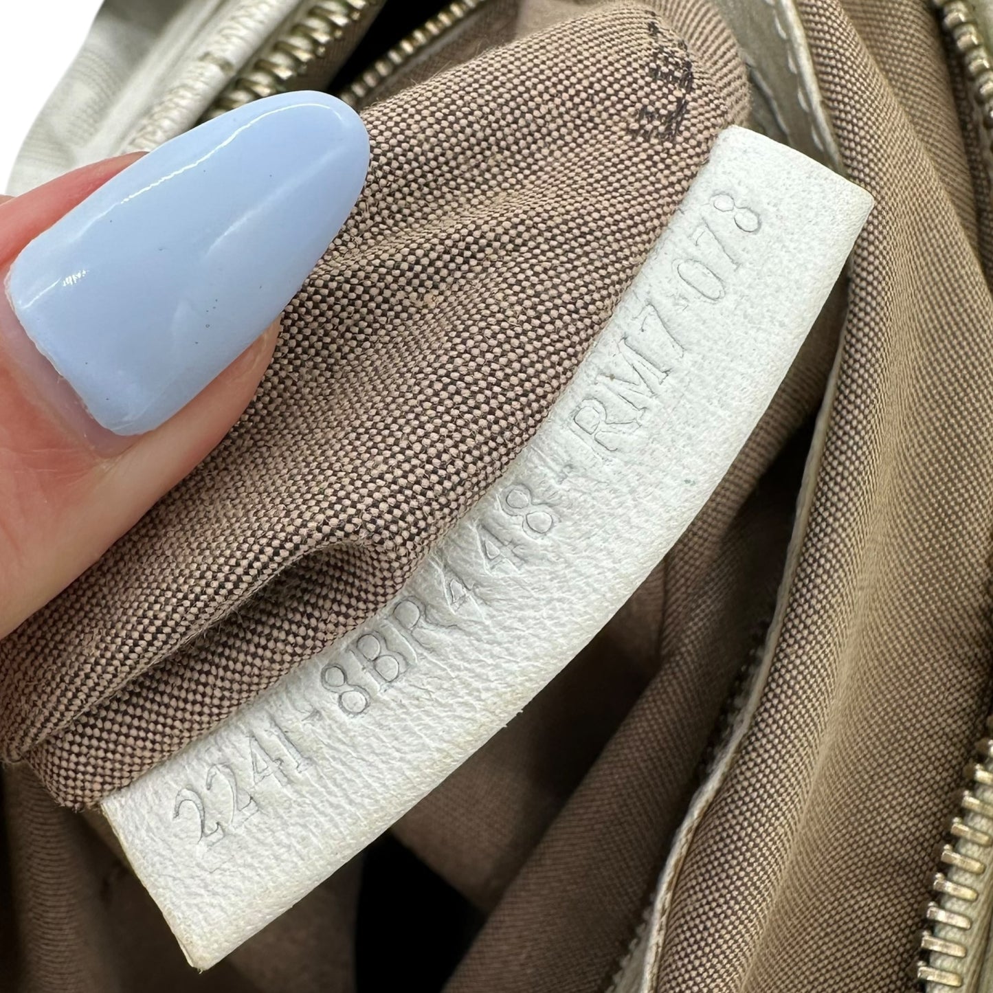 Fendi White Leather Perforated Zucca Monogram Large Chef Bag - Outfit Repeater