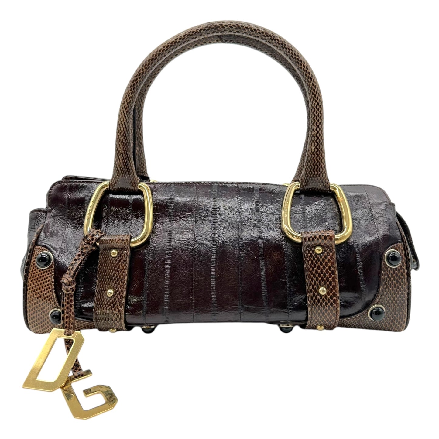 Dolce & Gabbana Brown Eel Skin & Snakeskin East-West Bag
