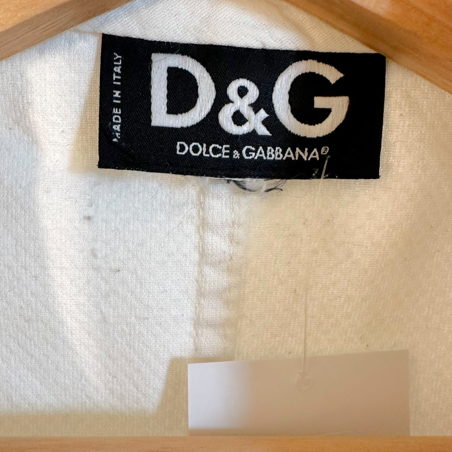 D&G Dolce & Gabbana Vintage White Military Style Button Up Blouse - Outfit Repeater