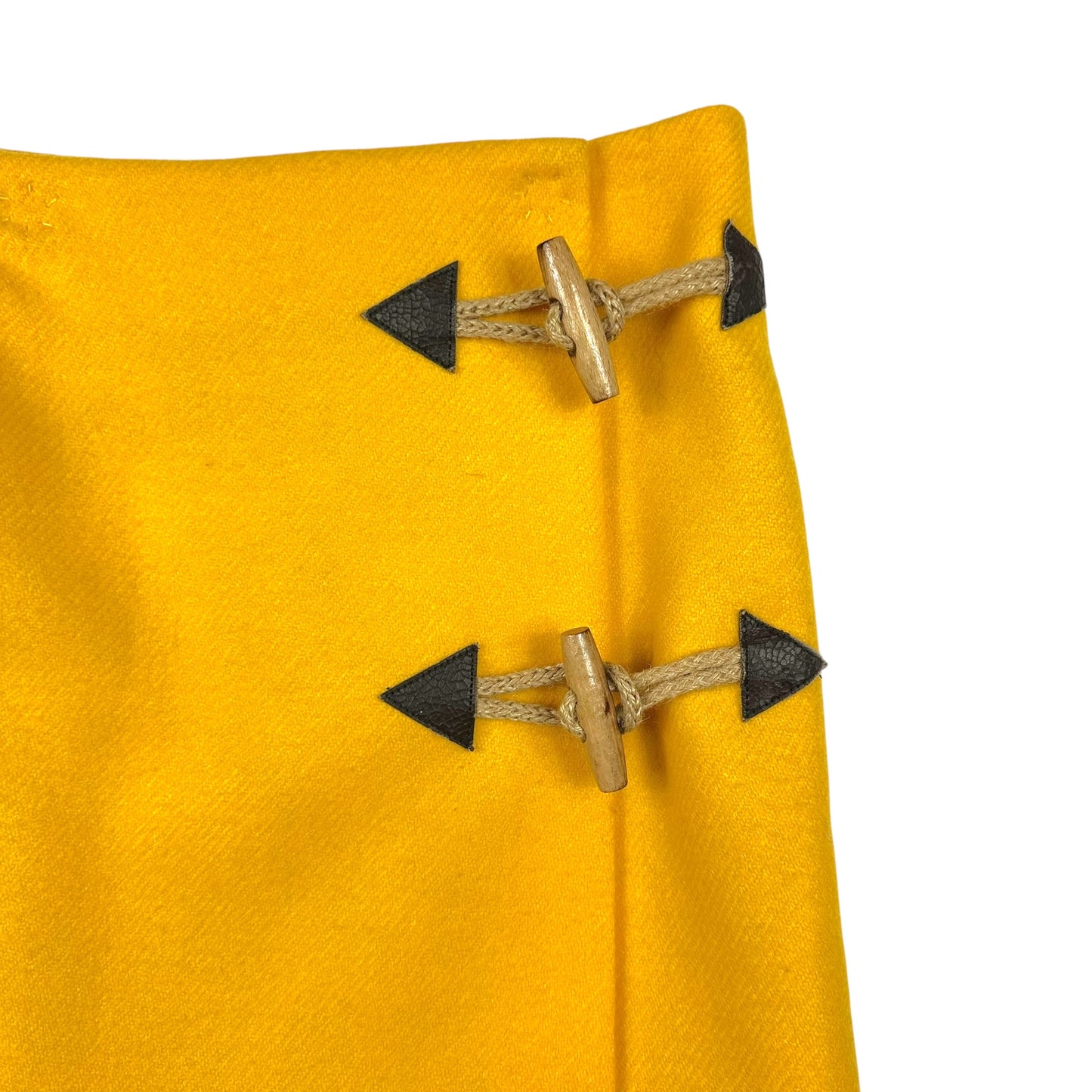 Dolce & Gabbana Yellow Wool Toggle Closure Mini Skirt