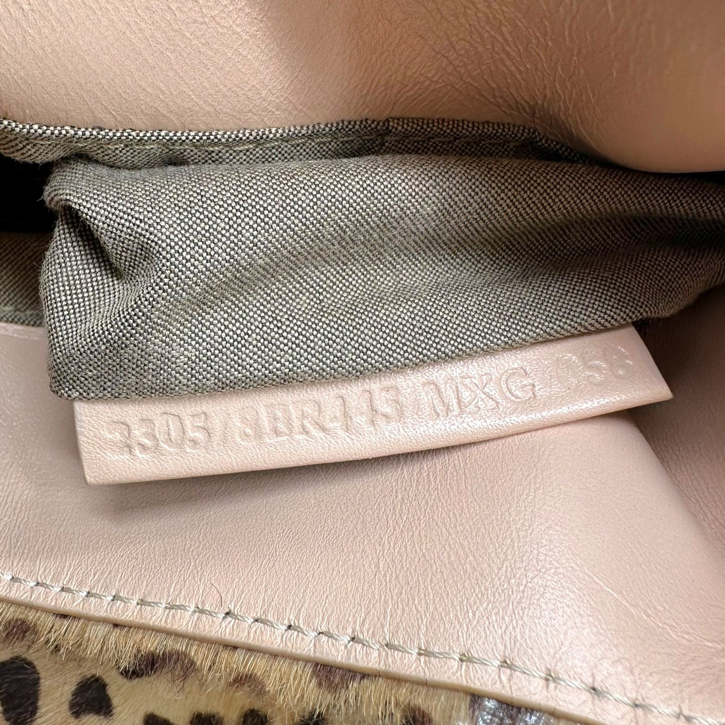 Fendi Pink Leather Trim Leopard Print Ponyhair Chef Bag