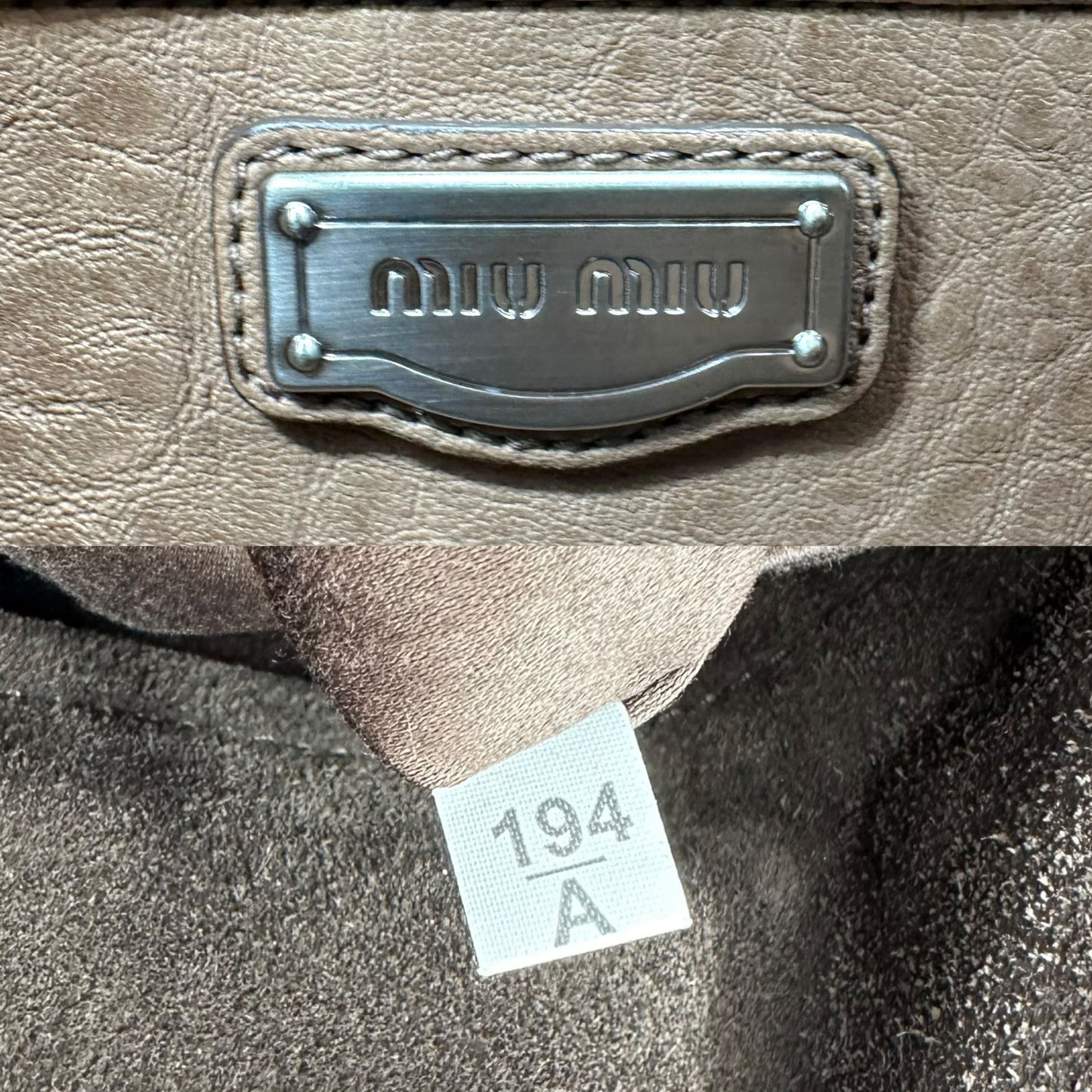 Miu Miu Distressed Brown Leather 2-Way Bag - Outfit Repeater