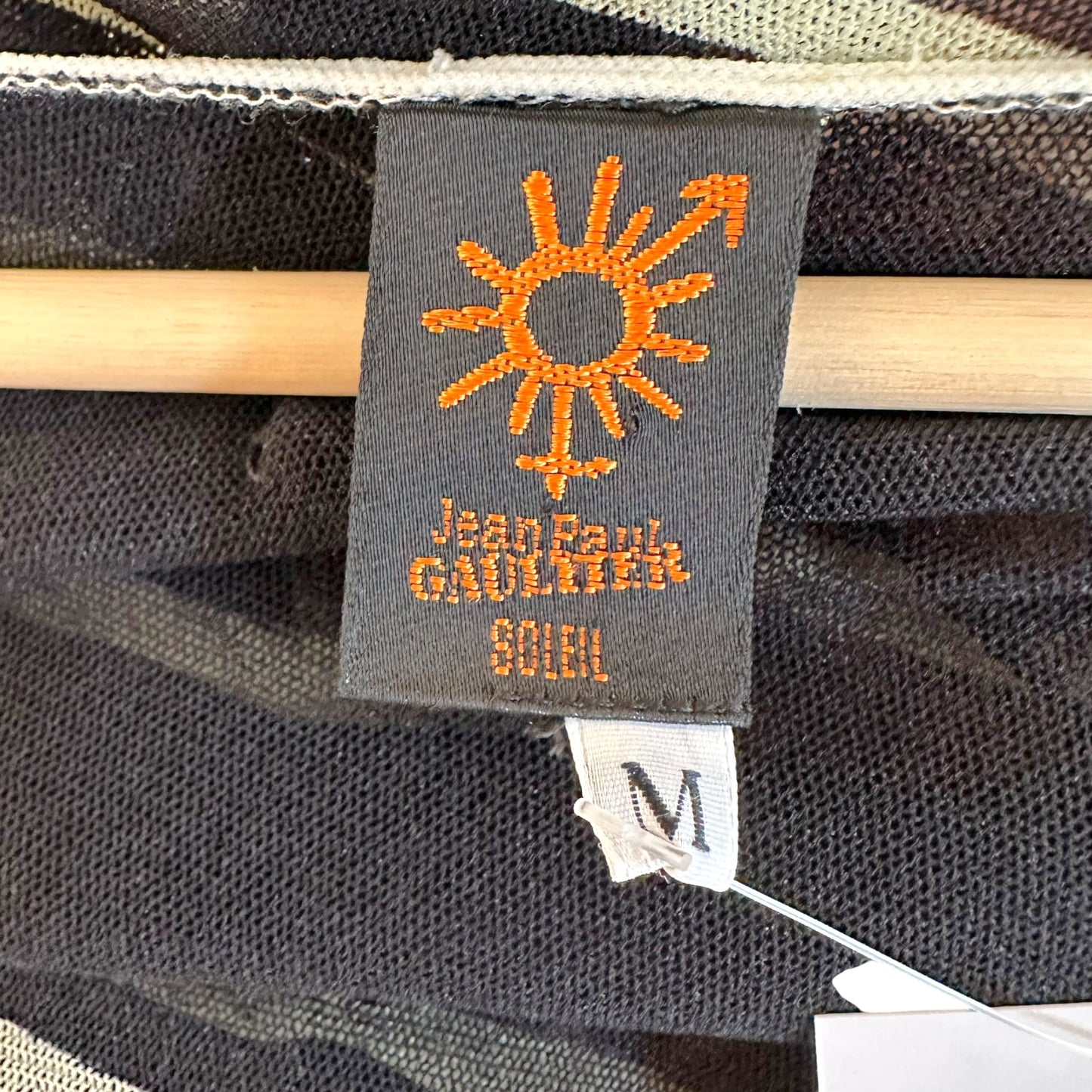 Jean Paul Gaultier Soleil Striped Tie-Front Mesh Cardigan Top