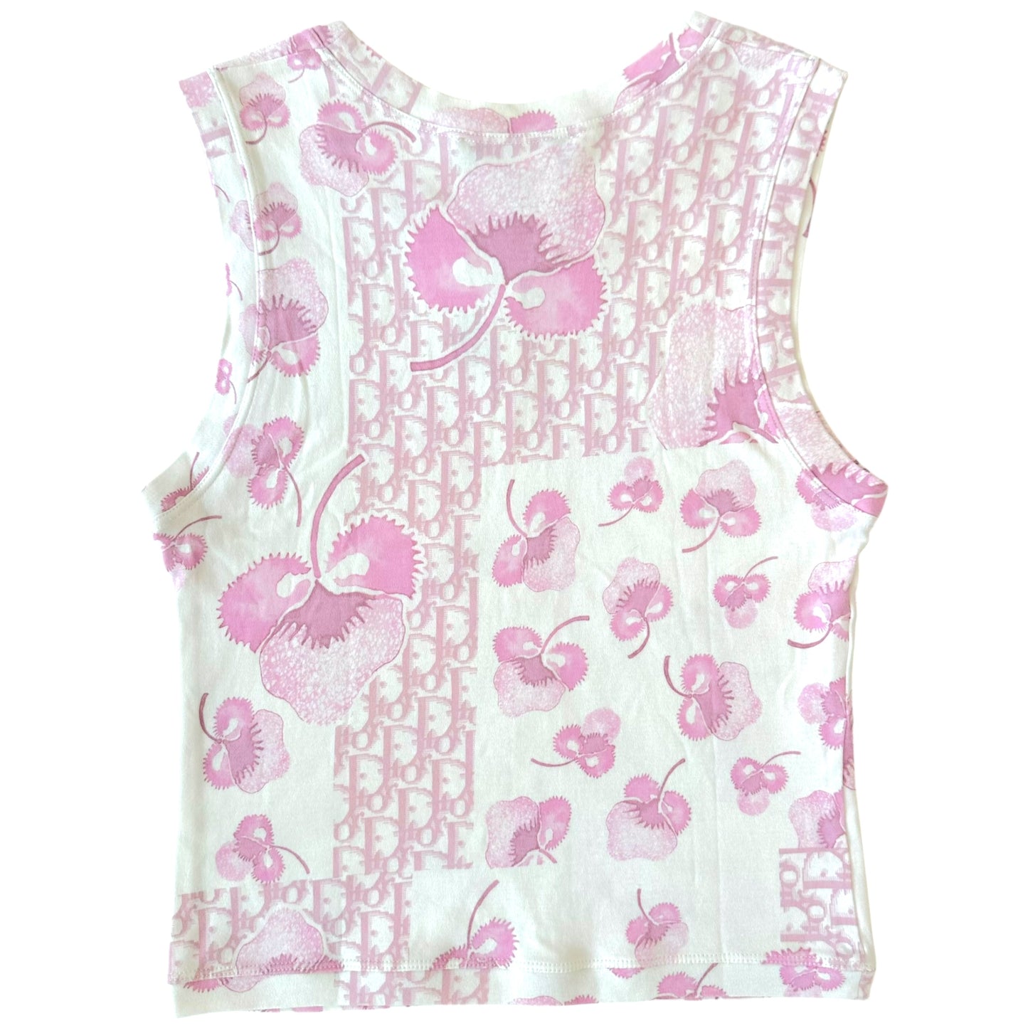 Christian Dior S/S 2005 Pink Floral Monogram Tank Top - Outfit Repeater