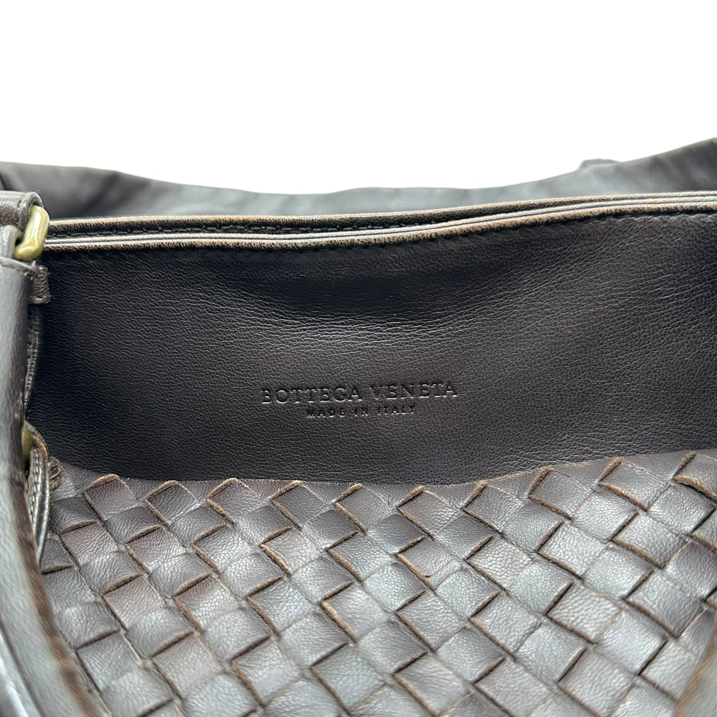 Bottega Veneta Brown & Gold Intrecciato Roma Tote Bag