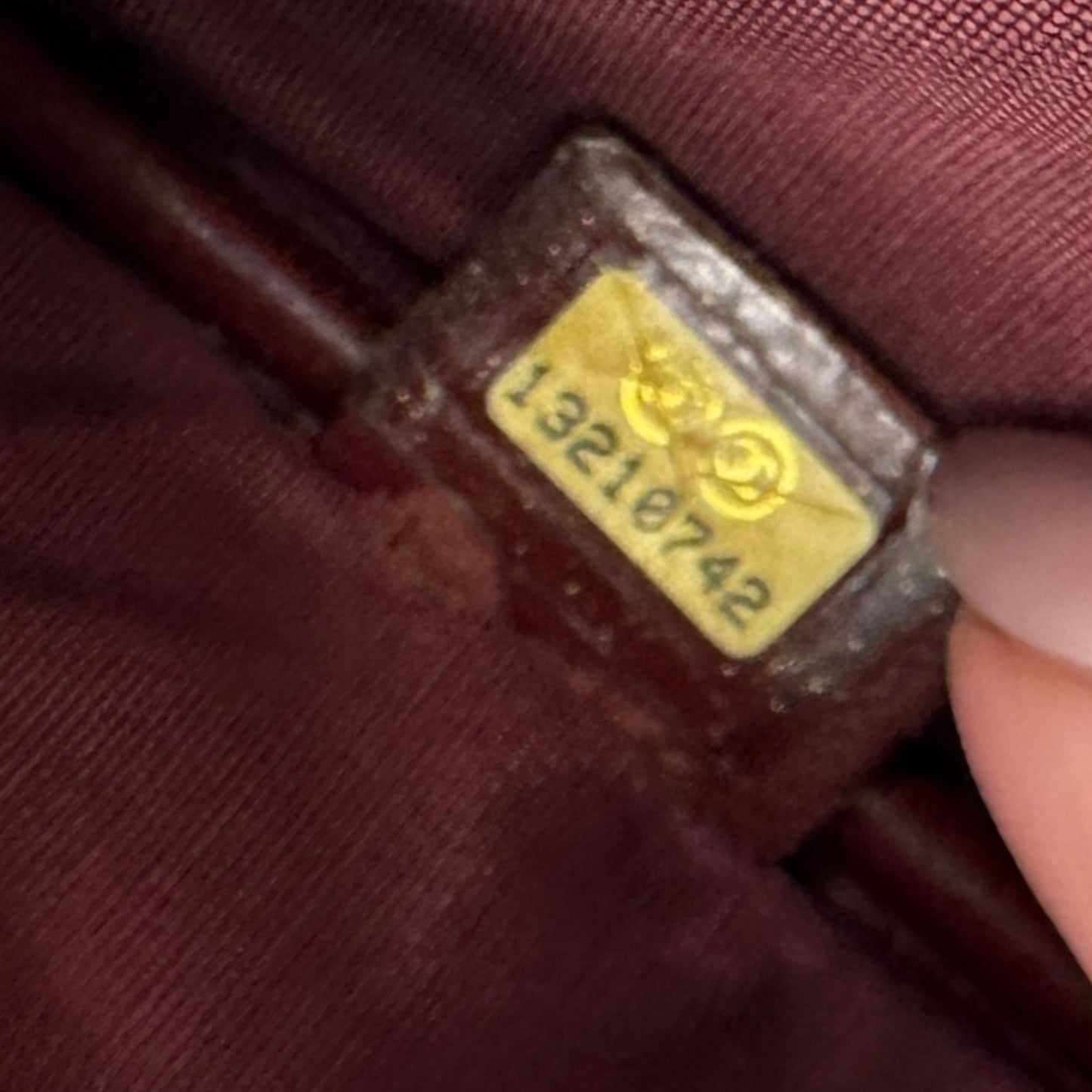 Chanel Burgundy & Black Leather Card Holder w/ Key Ring