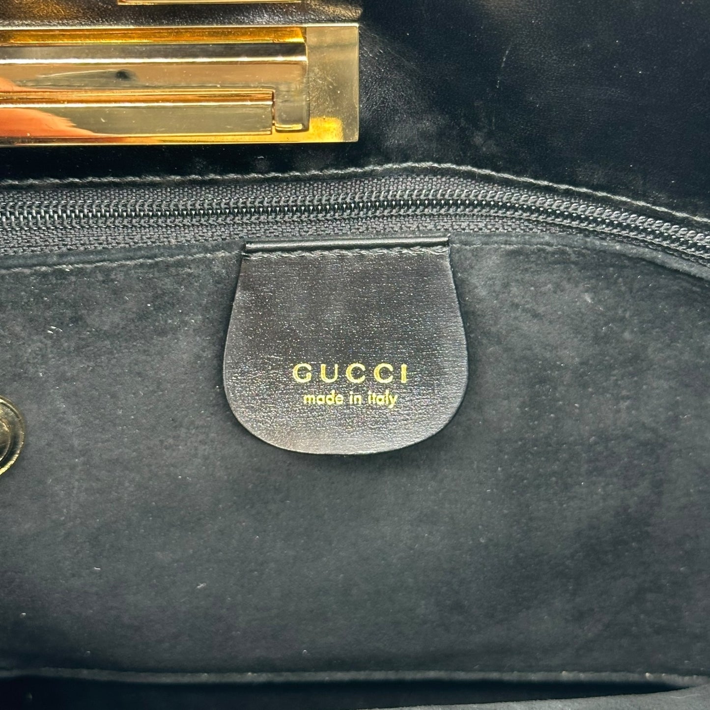 Gucci by Tom Ford Black Suede G Top Handle Bag