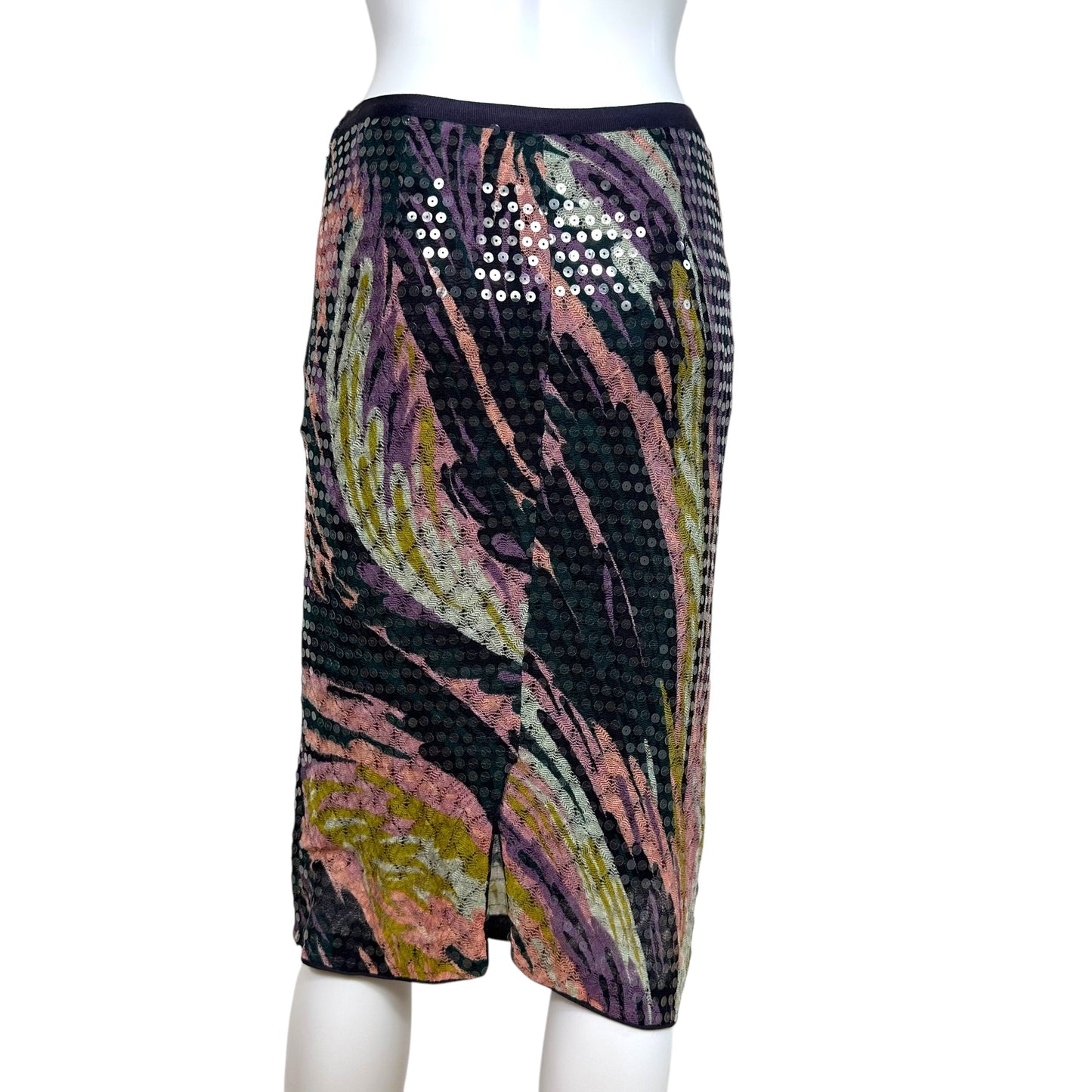Missoni Purple Knit & Sequin Midi Skirt