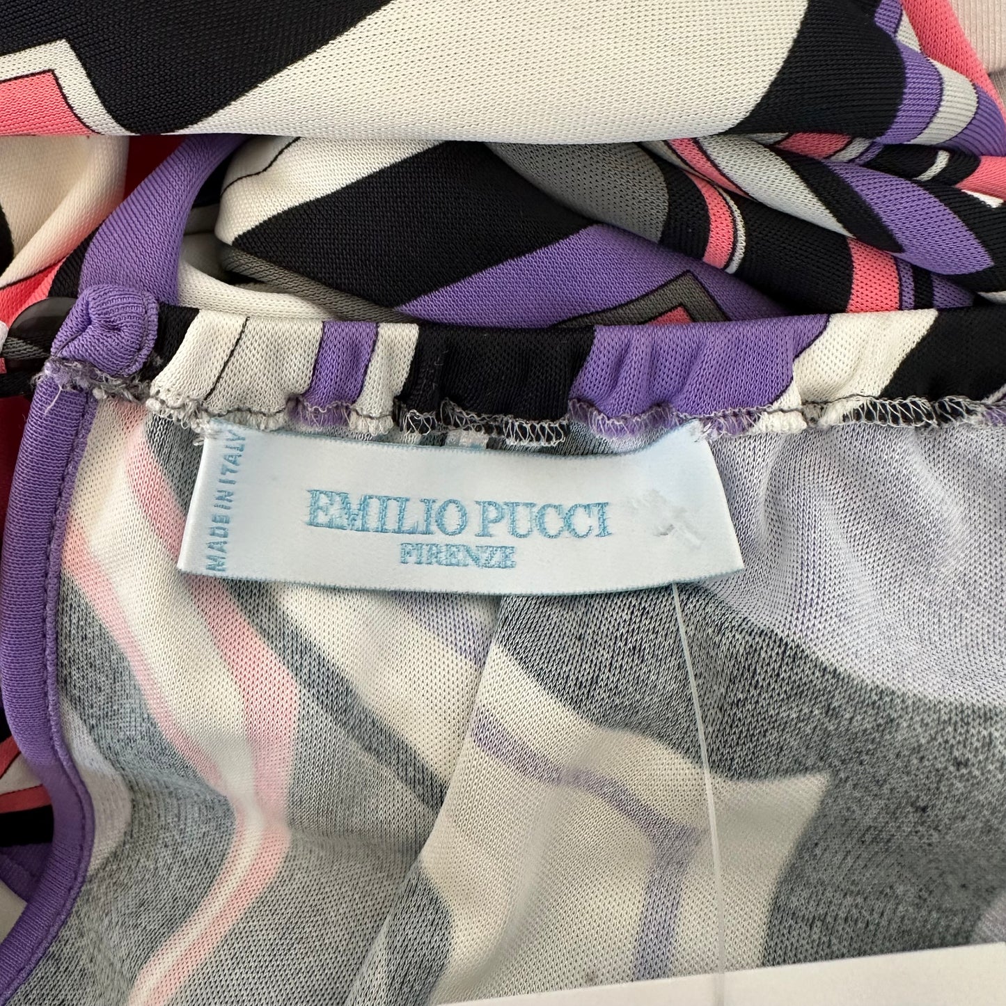 Emilio Pucci Pink & Purple Printed Ruched Mini Dress