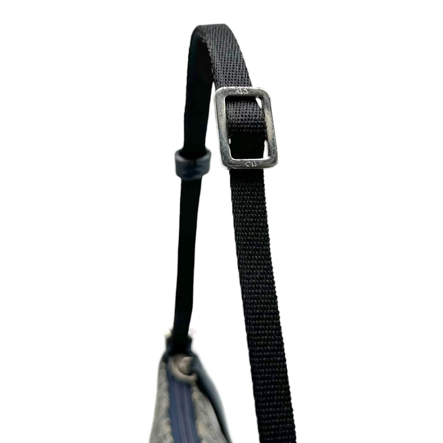 Christian Dior Navy Blue Trotter Monogram Shoulder Pochette Bag