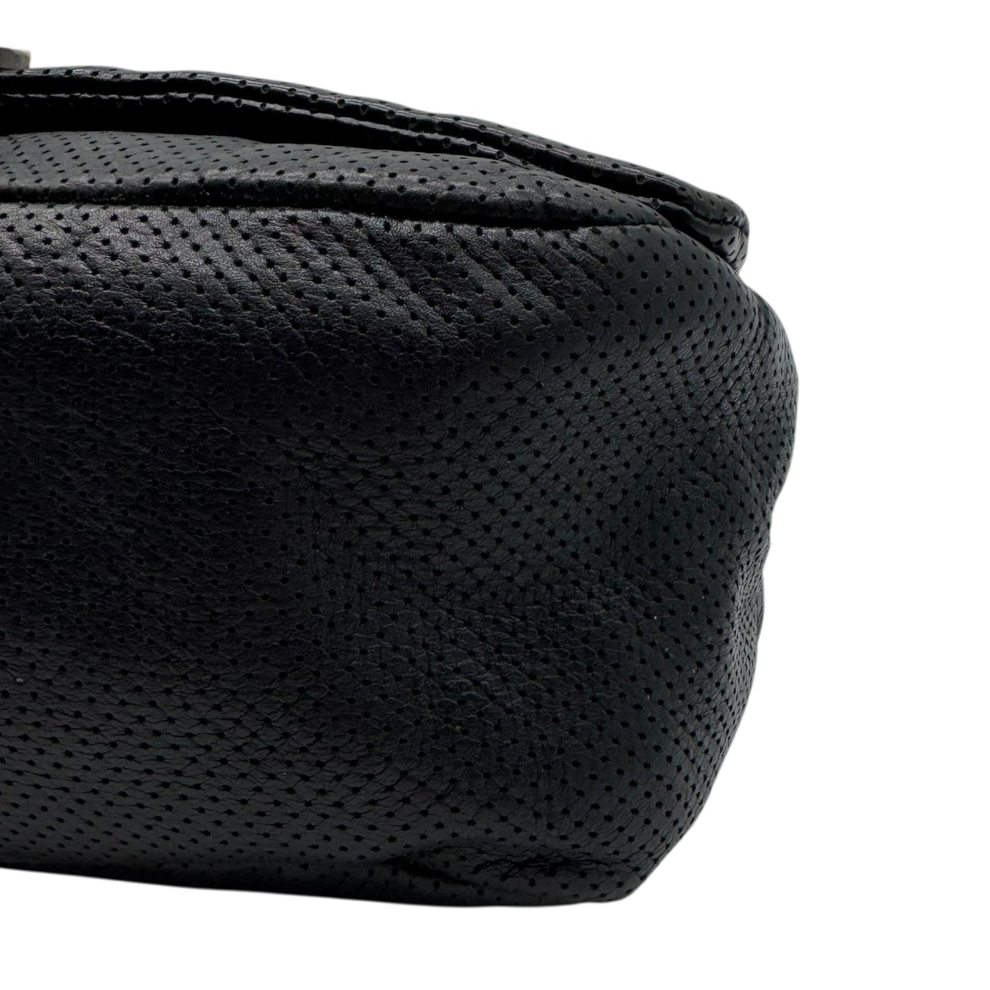 Chanel Black Perforated Leather Shoulder Bag - Outfit Repeater