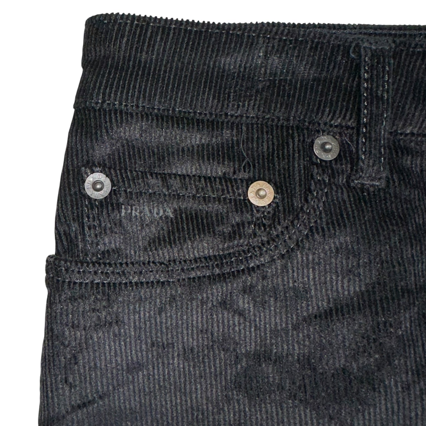 Prada Black Corduroy Mini Skirt