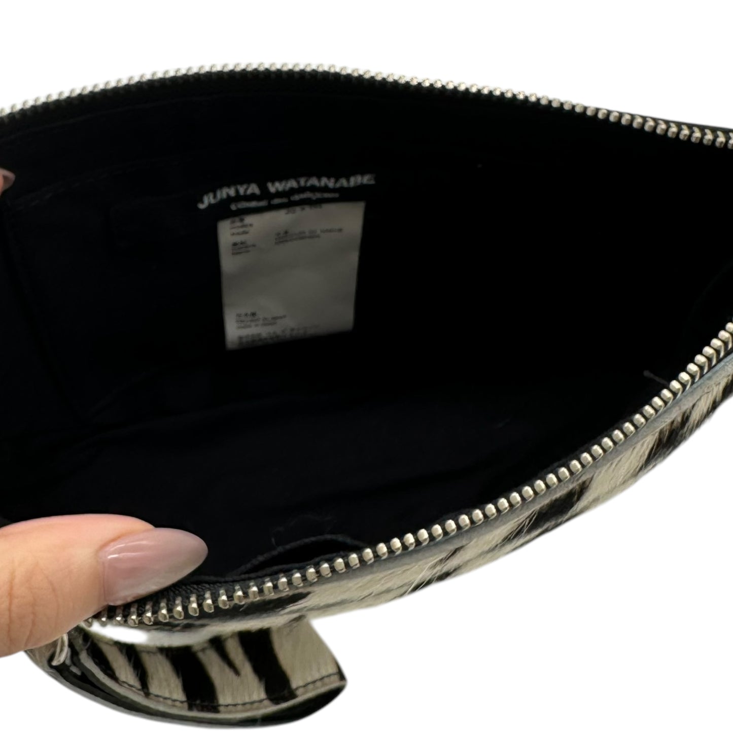 Junya Watanabe Zebra Print Ponyhair Clutch Bag