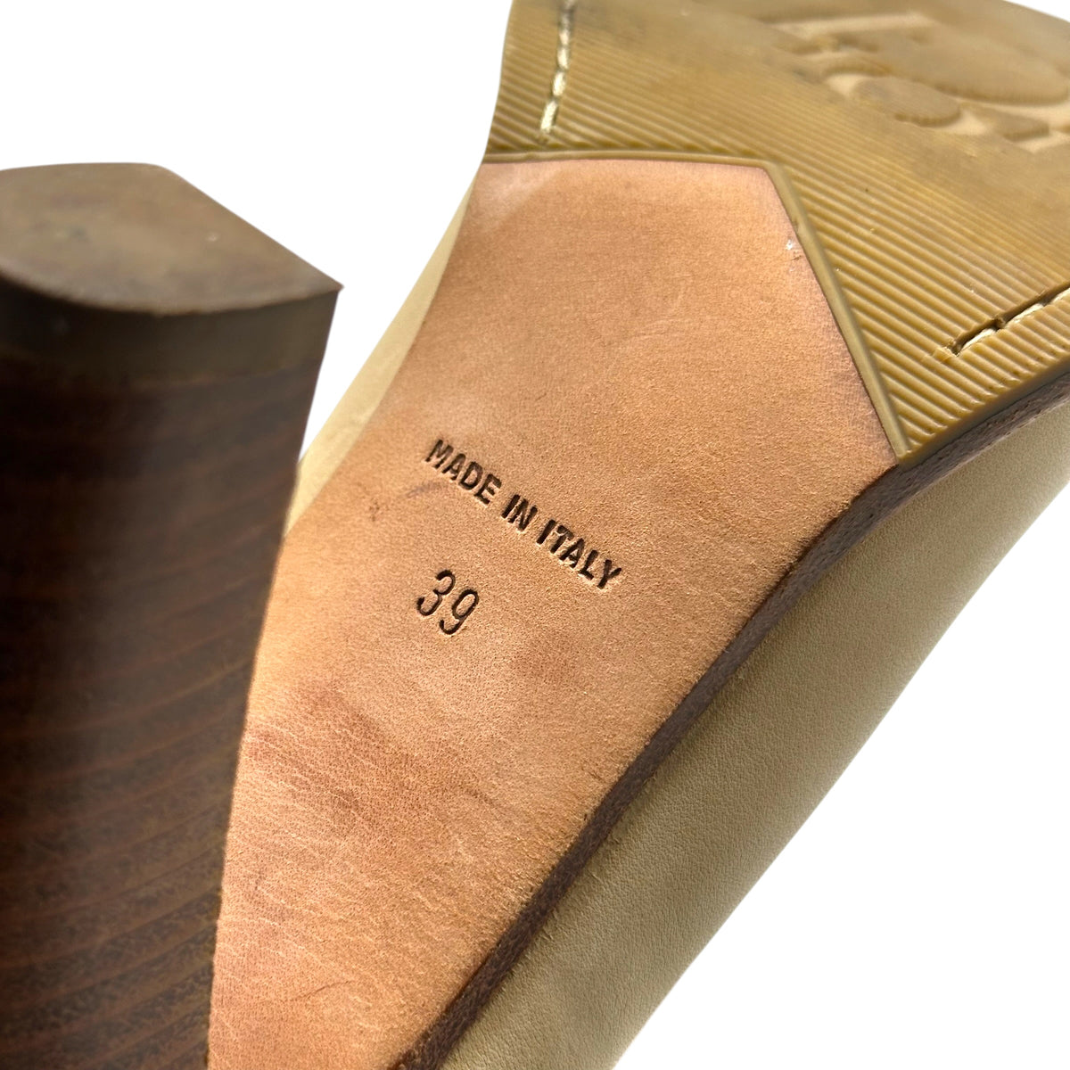 Christian Dior Beige Leather & Shearling Fold-Over Logo Heeled Booties