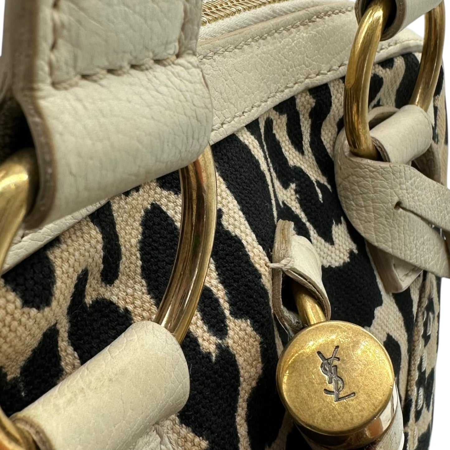 Yves Saint Laurent by Tom Ford Leopard Print Canvas Muse Bag