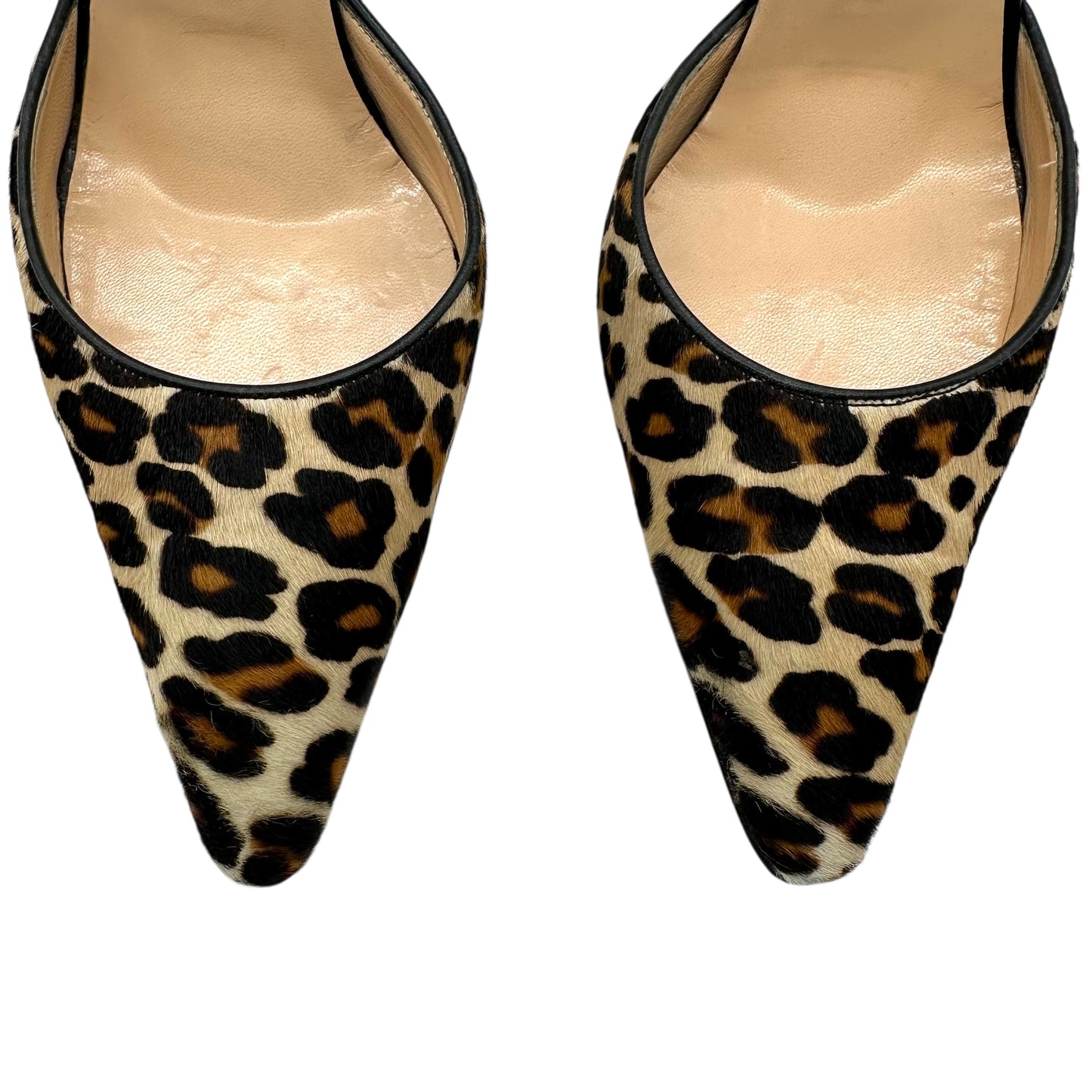 Manolo Blahnik Leopard Print Ponyhair Slingback Heels