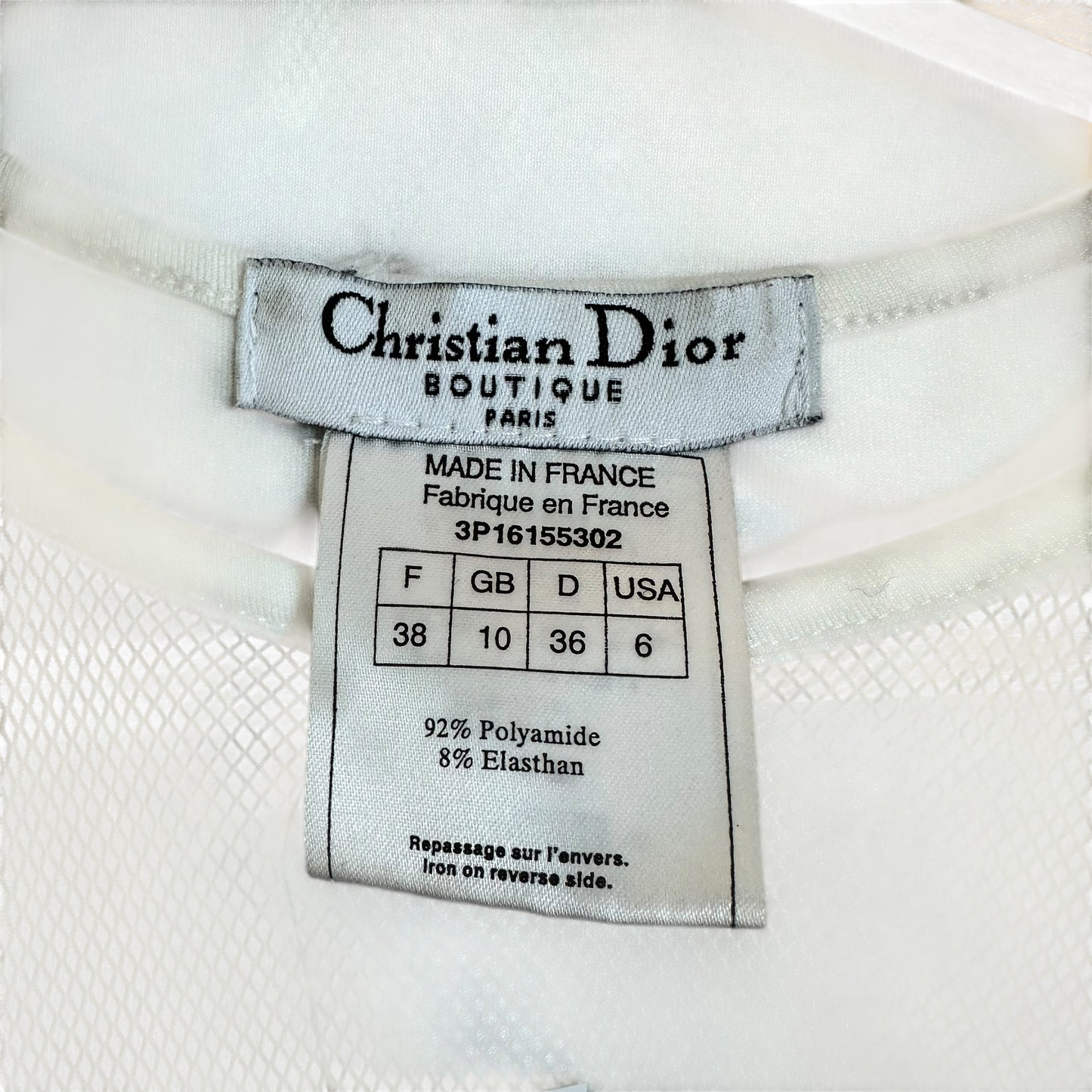 Christian Dior S/S 2003 Old English Logo Mesh Tank