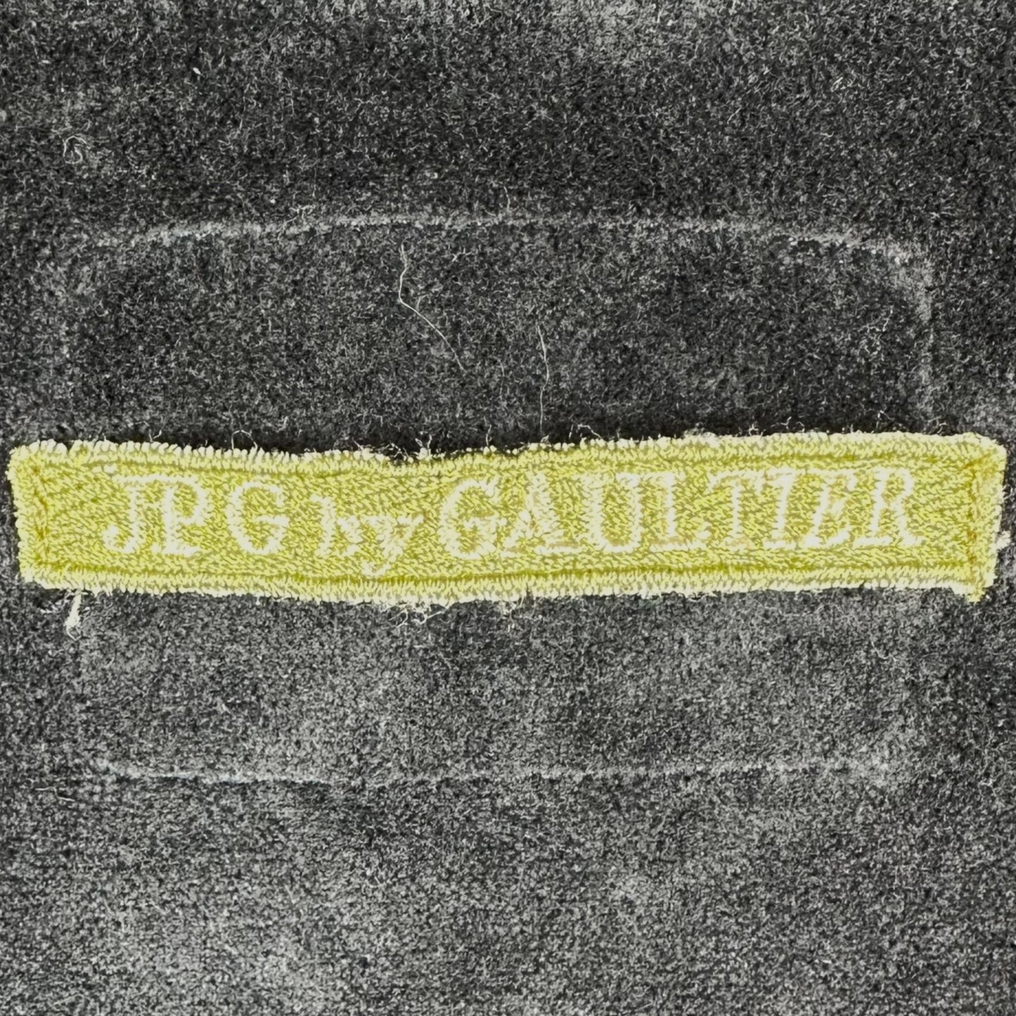 Jean Paul Gaultier Jean's Navy Blue & Yellow Velour Crop Hoodie