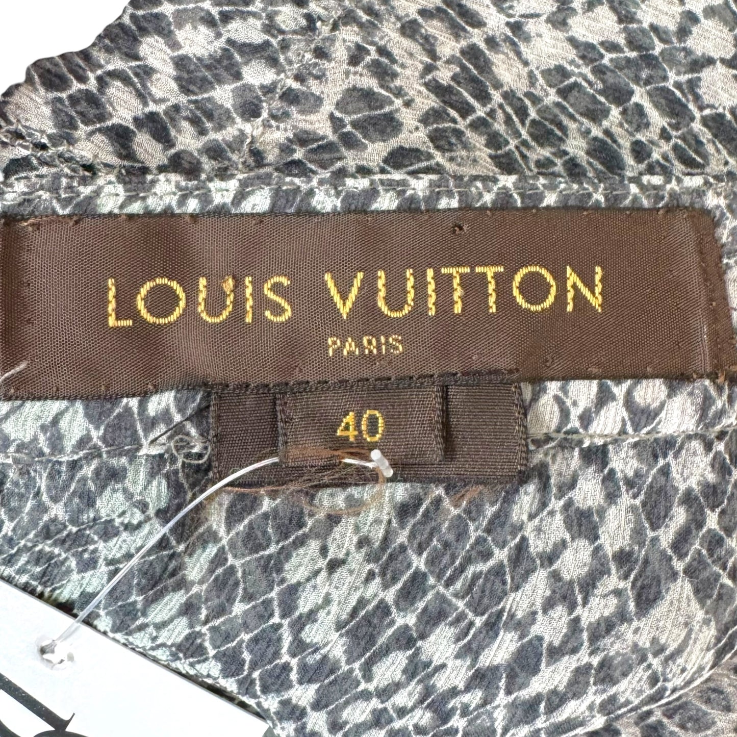 Louis Vuitton Blue Snakeskin Print Sheer Silk Tiered Mini Skirt