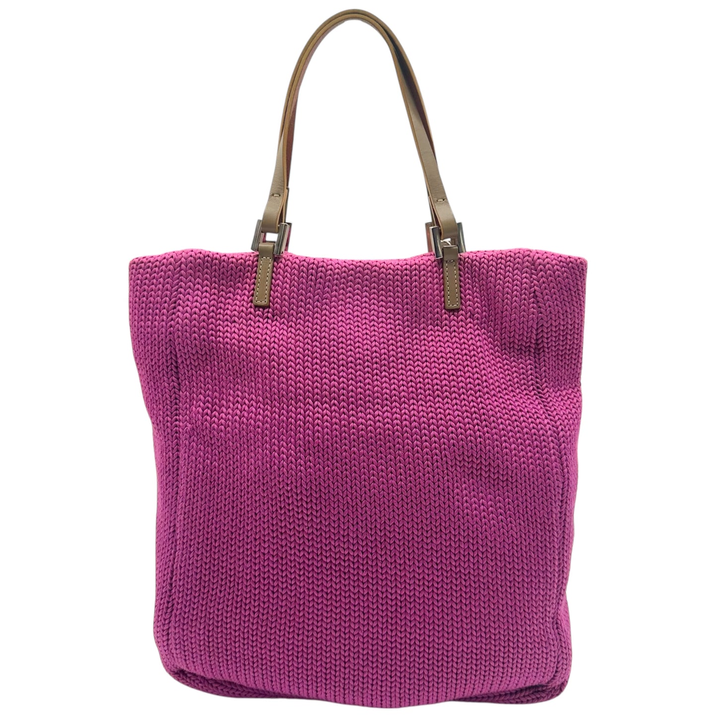 Fendi Hot Pink Knit Mini Tote Bag