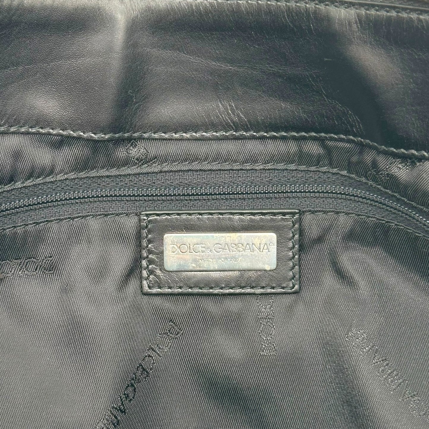 Dolce & Gabbana Black Leather Buckle & Rivet Embellished Shoulder Bag