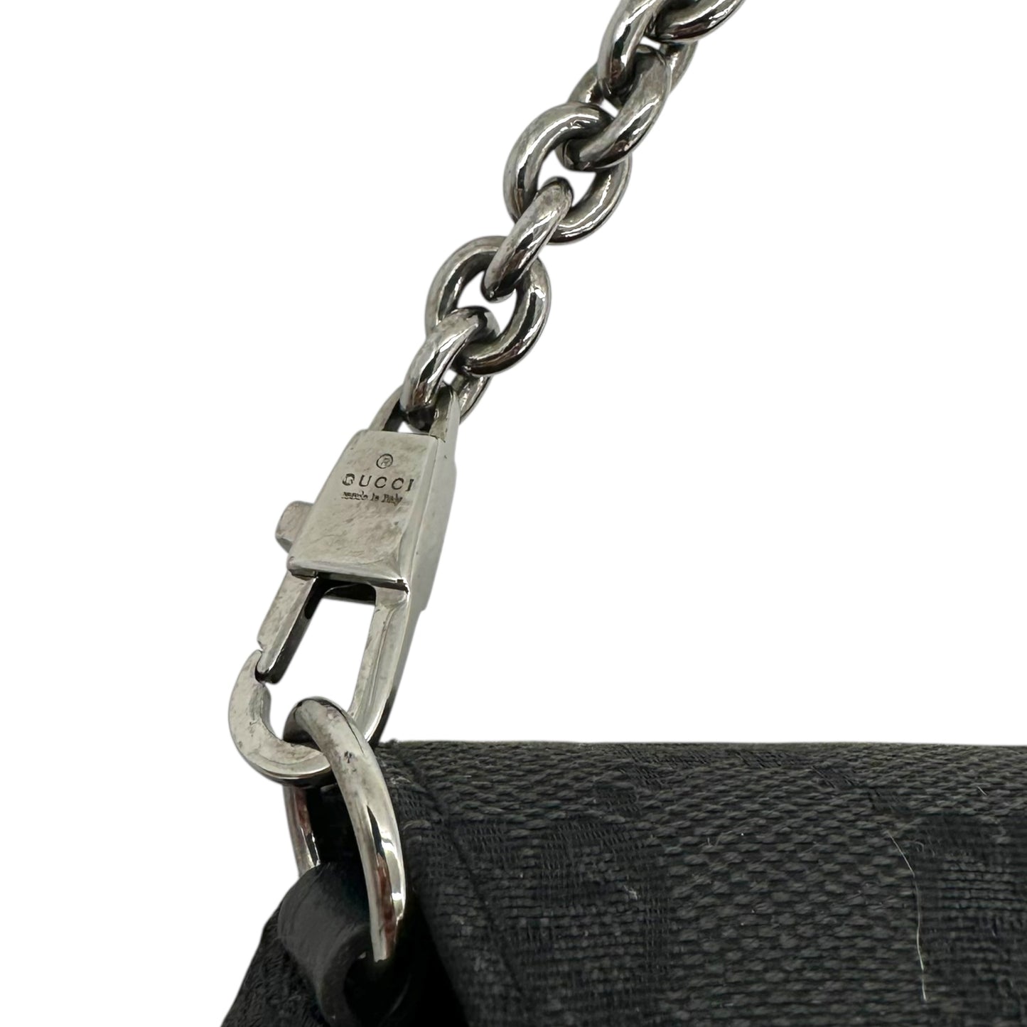 Gucci Black Monogram Horsebit Clutch Bag