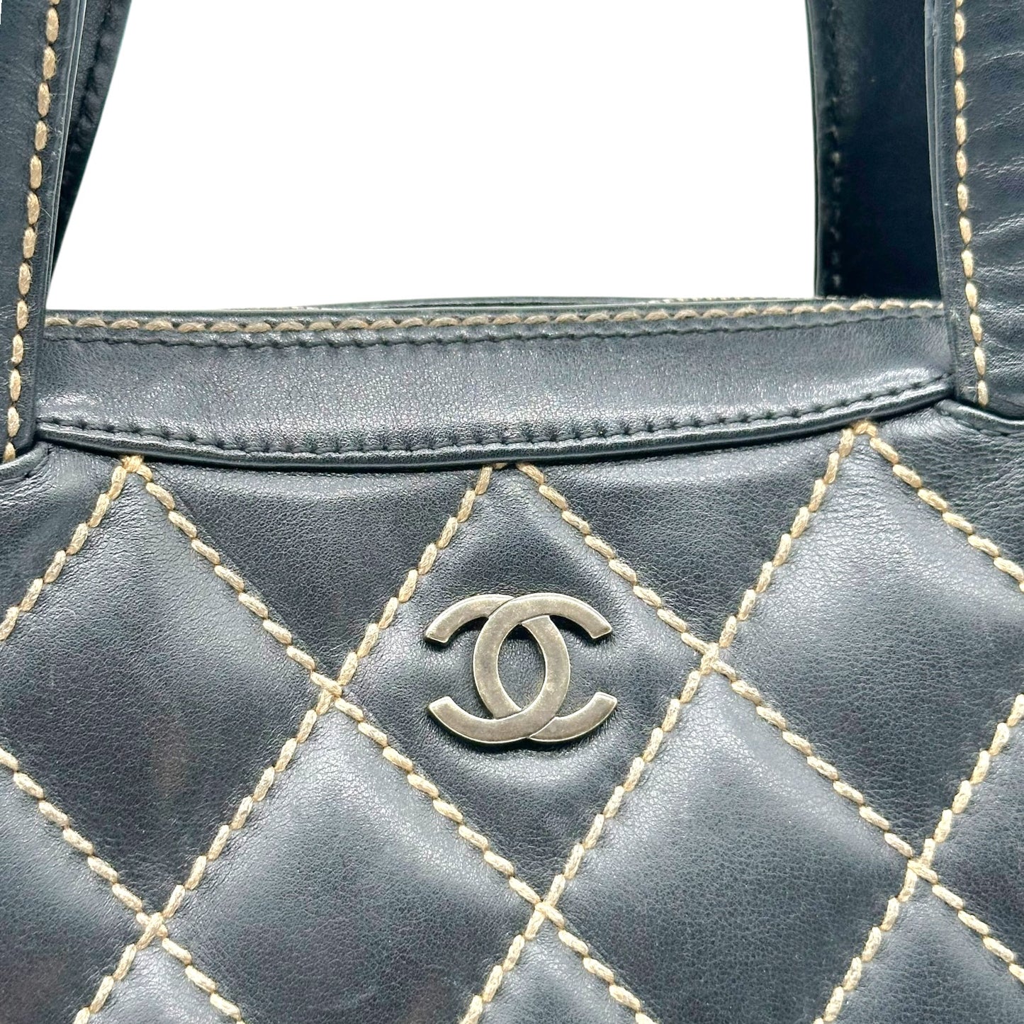 Chanel Black & Ivory Wild Stitch Large Tote Bag 2002-03