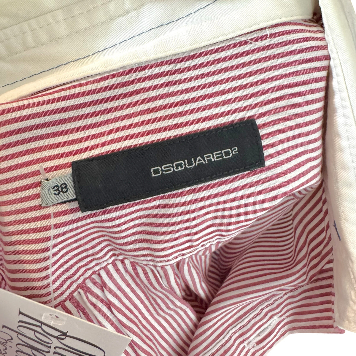 Dsquared2 Red & White Striped Cropped Button Up Blouse