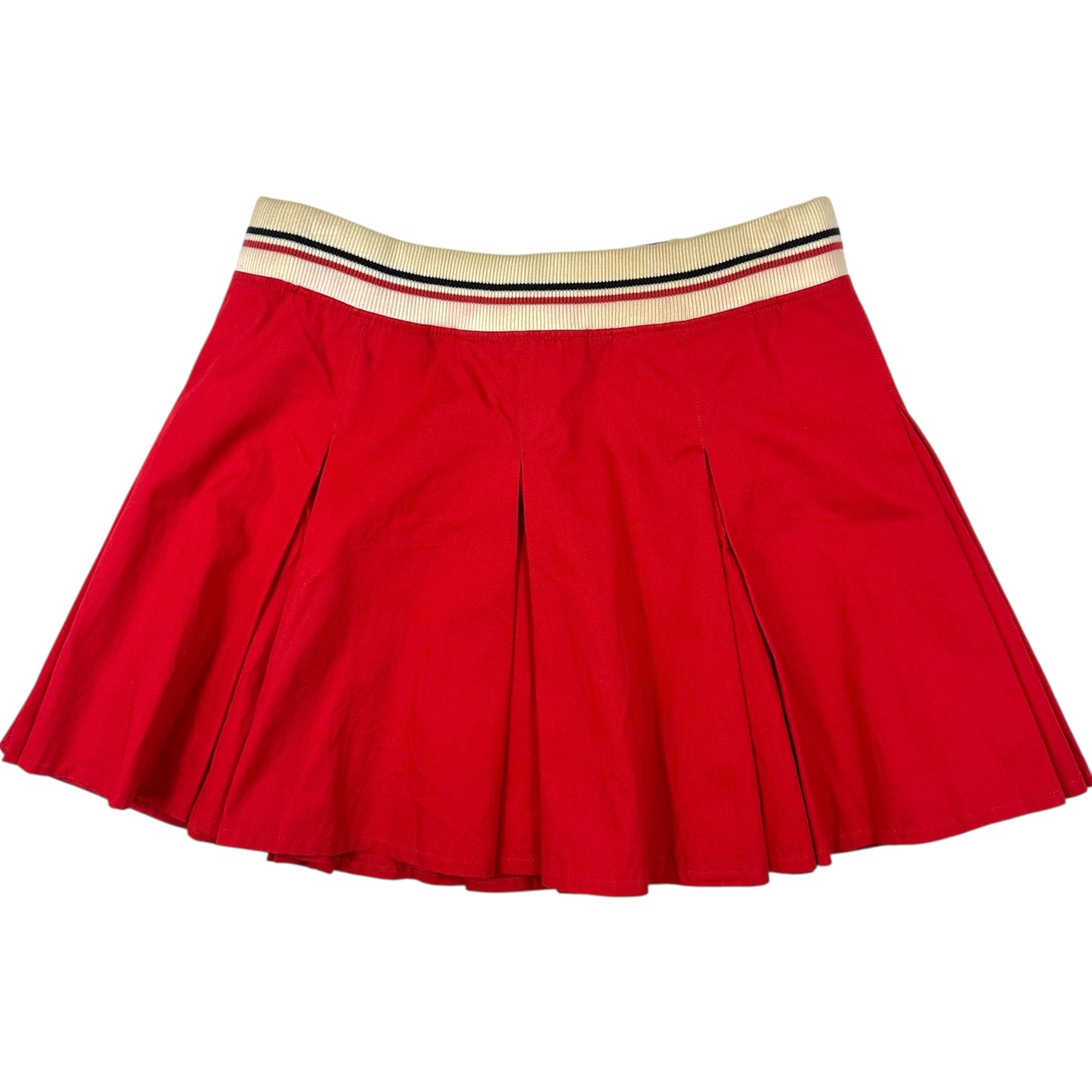 D&G Dolce & Gabbana Red Pleated Mini Skirt