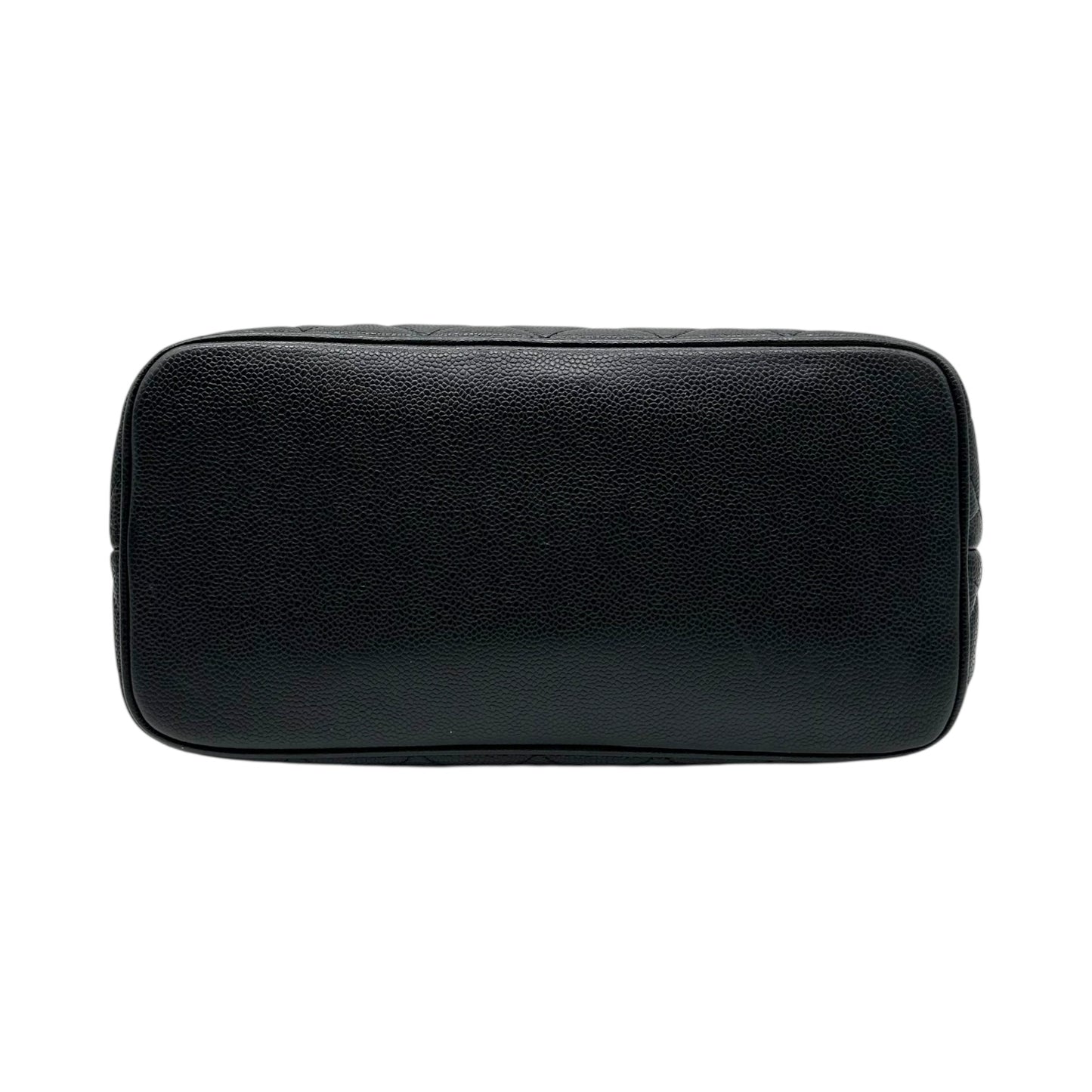 Chanel Black Caviar Medallion Matelasse Quilted Logo Tote Bag - Outfit Repeater