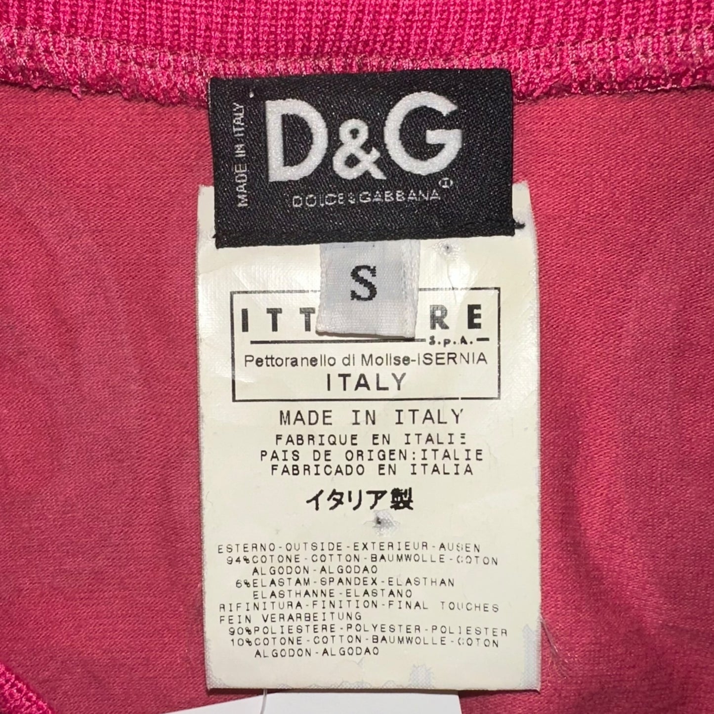 D&G Too Cool for School Pink Lace Up T-Shirt