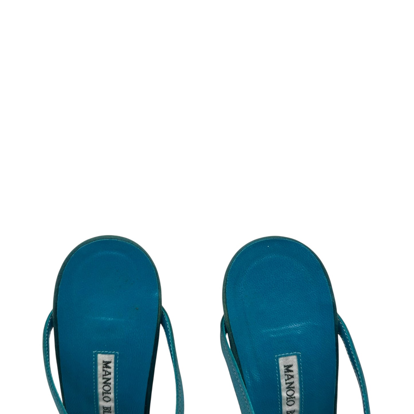 Manolo Blahink Teal Bow Mule Heels