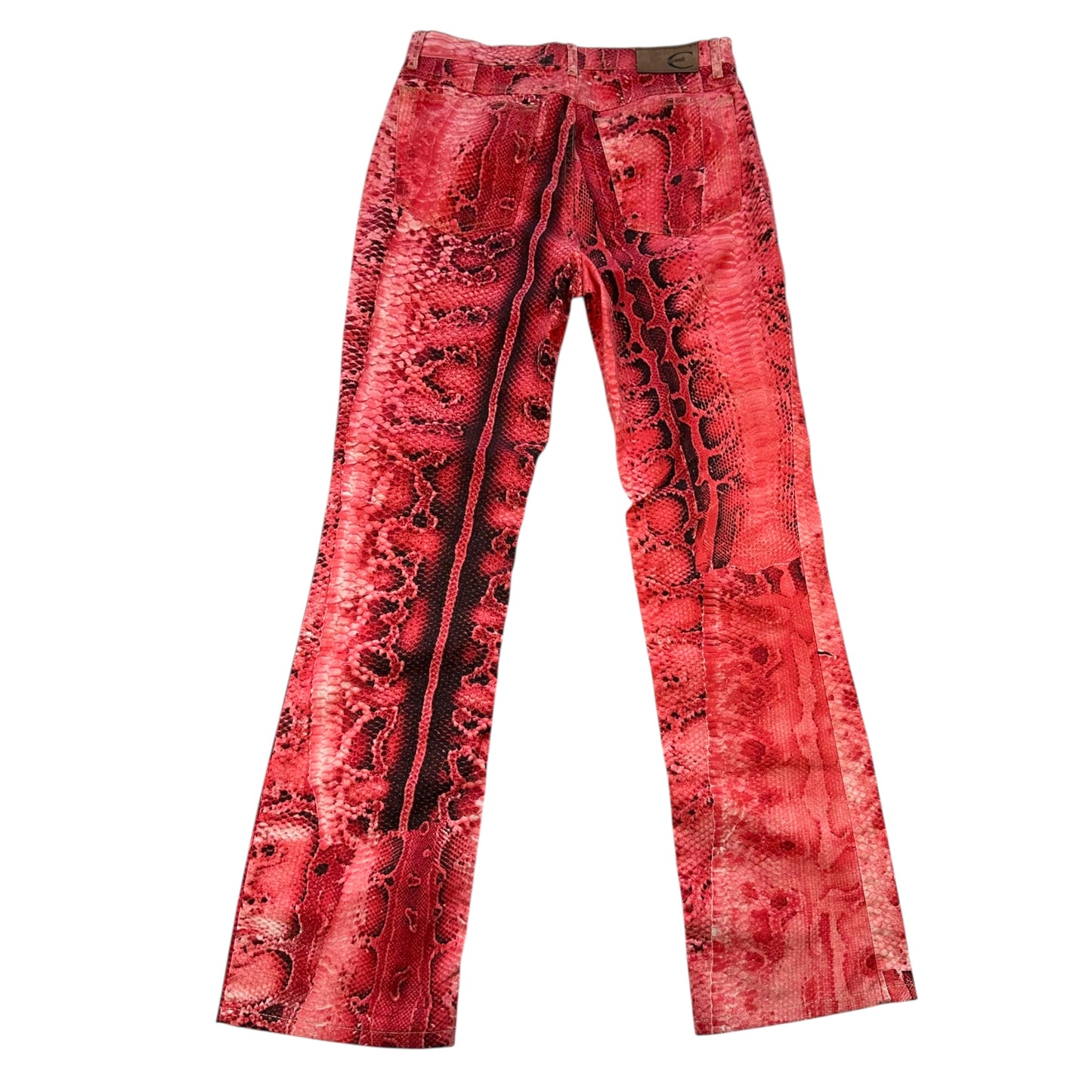 Just Cavalli Roberto Cavalli Pink Glitter Snakeskin Print Jeans
