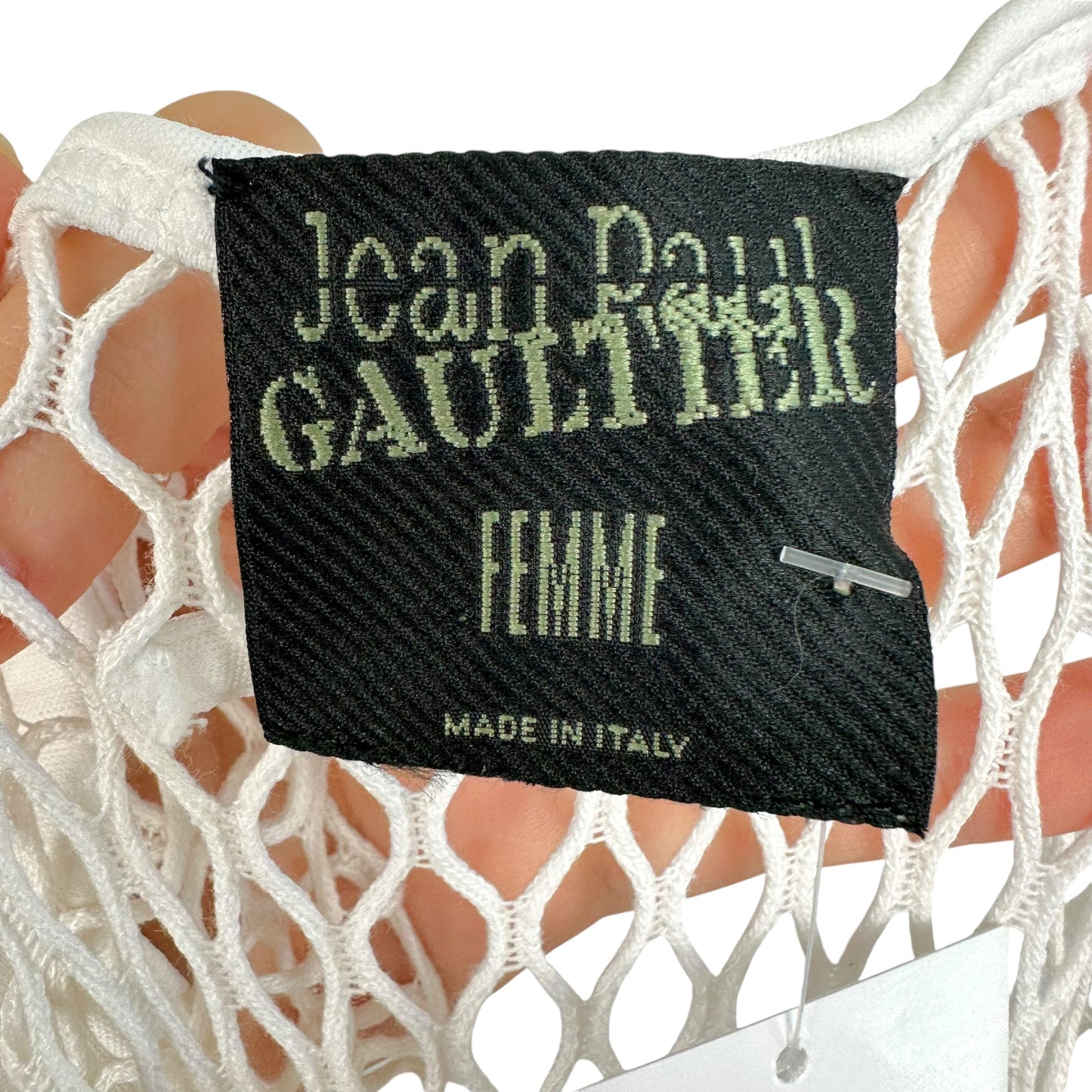 Jean Paul Gaultier S/S 2001 White Fishnet Midi Dress