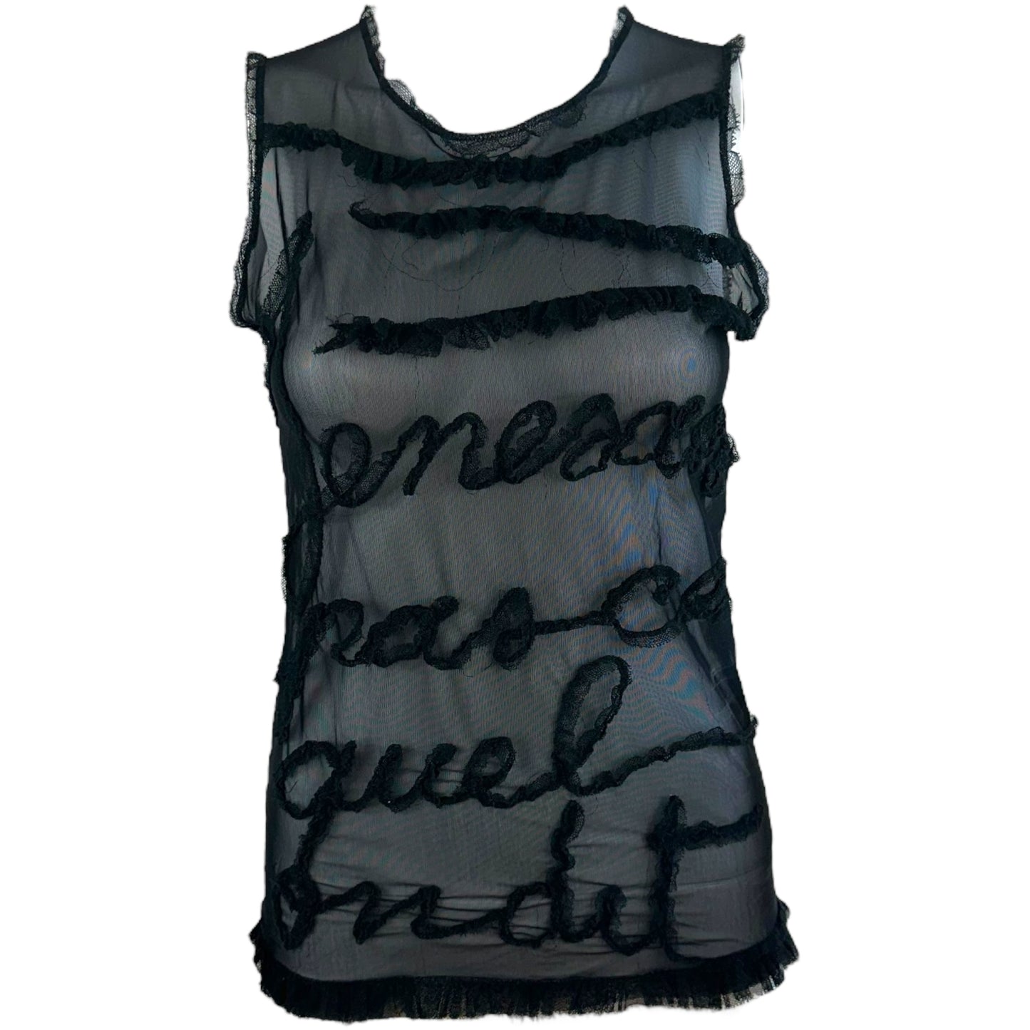 Jean Paul Gaultier Black Mesh Logo Tank