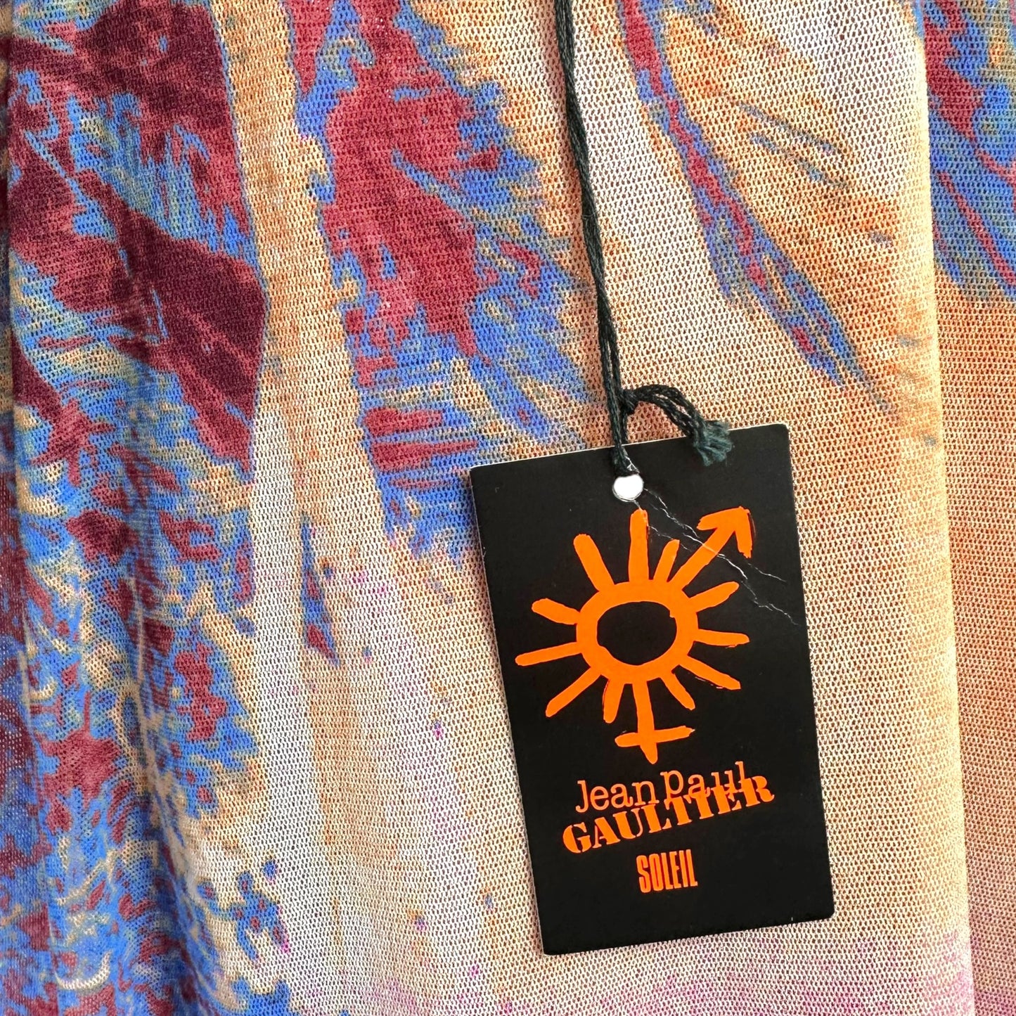 Jean Paul Gaultier Soleil 1998 Multicolor Palm Tree Print Mesh Maxi Skirt NEW