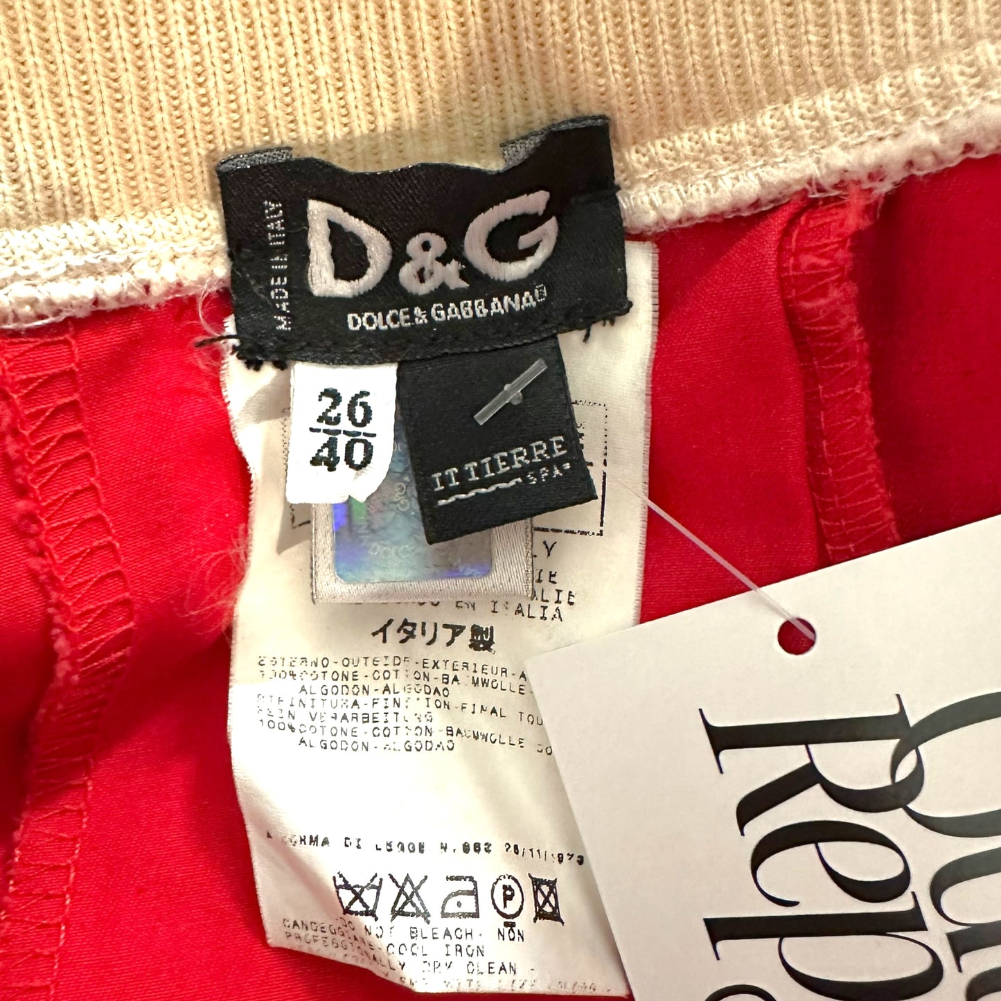 D&G Dolce & Gabbana Red Pleated Mini Skirt