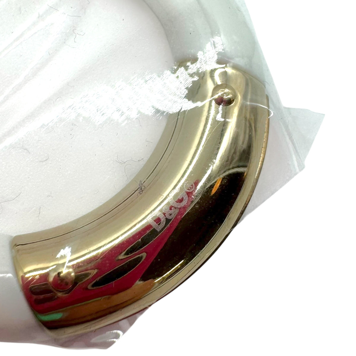 Dolce & Gabbana White Gold Logo Hoop Earrings