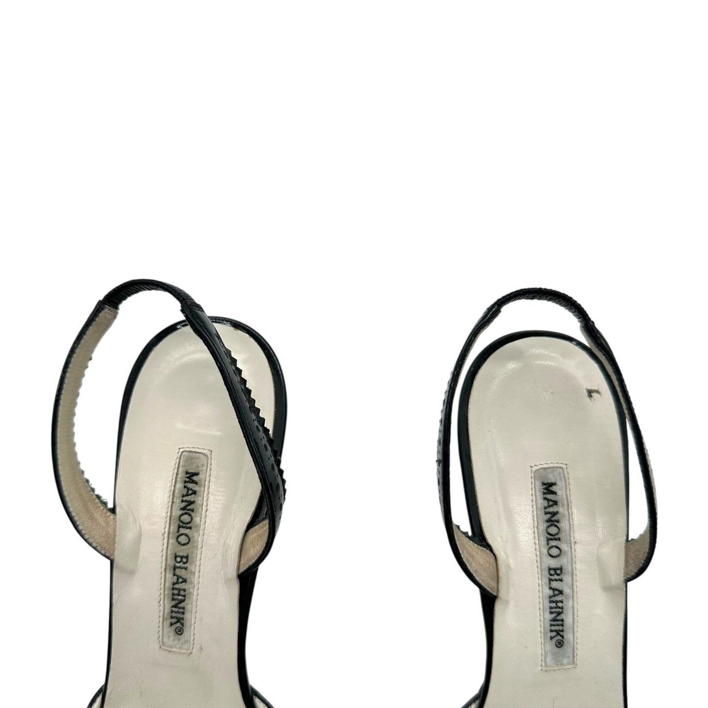 Manolo Blahnik Tweed & Patent Leather Kitten Heels