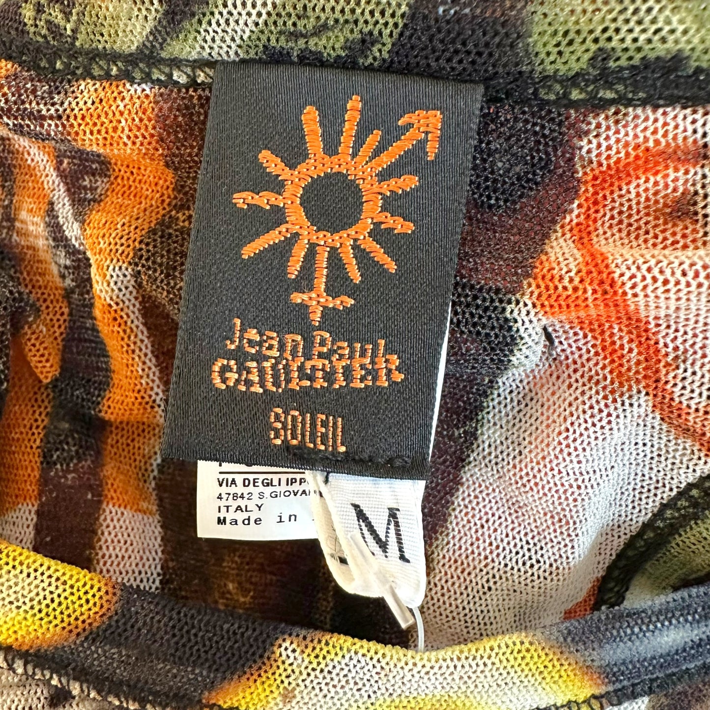 Jean Paul Gaultier Soleil Mesh High-Low Printed Mesh Tank