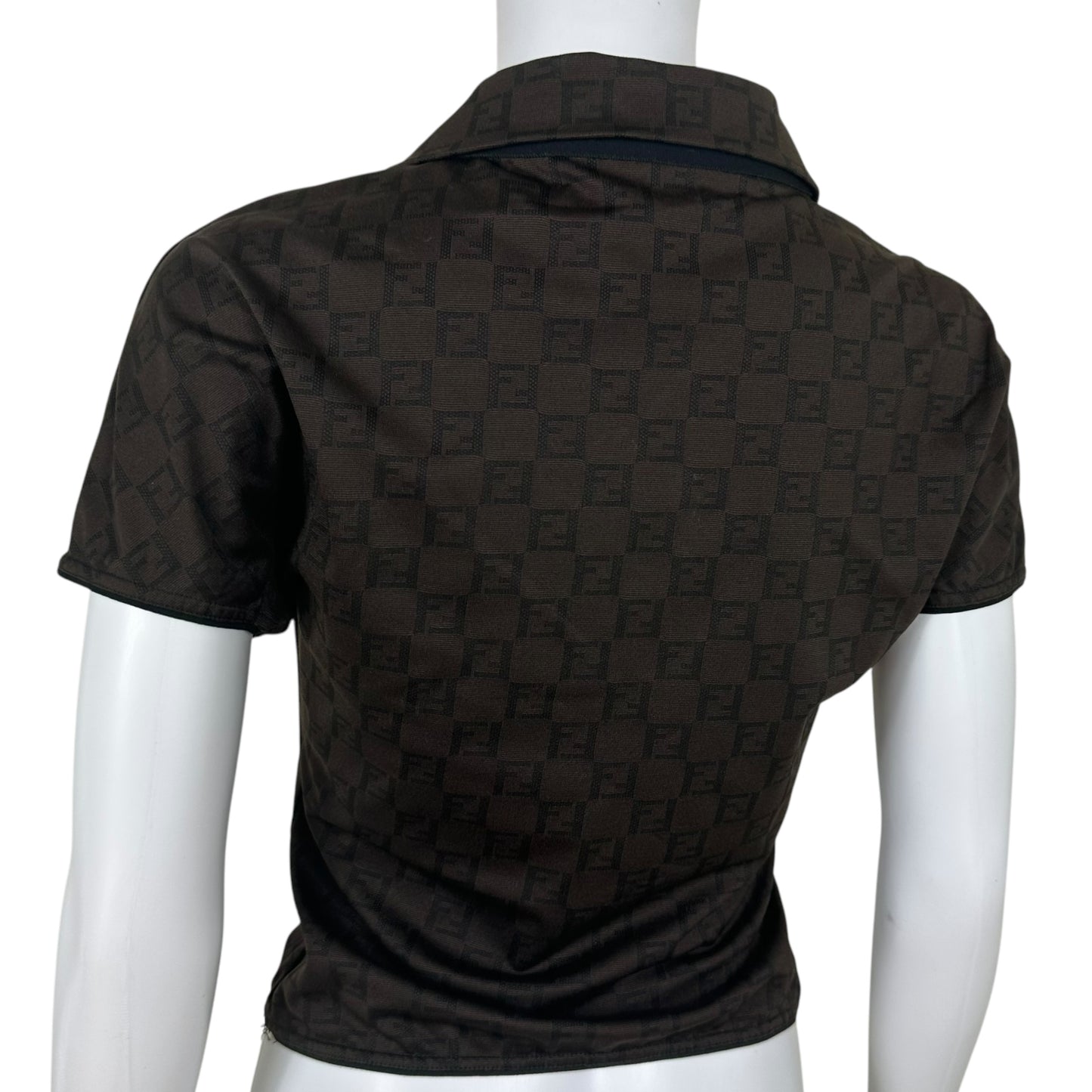 Fendi Brown Zucchino Monogram Crop Polo - Outfit Repeater