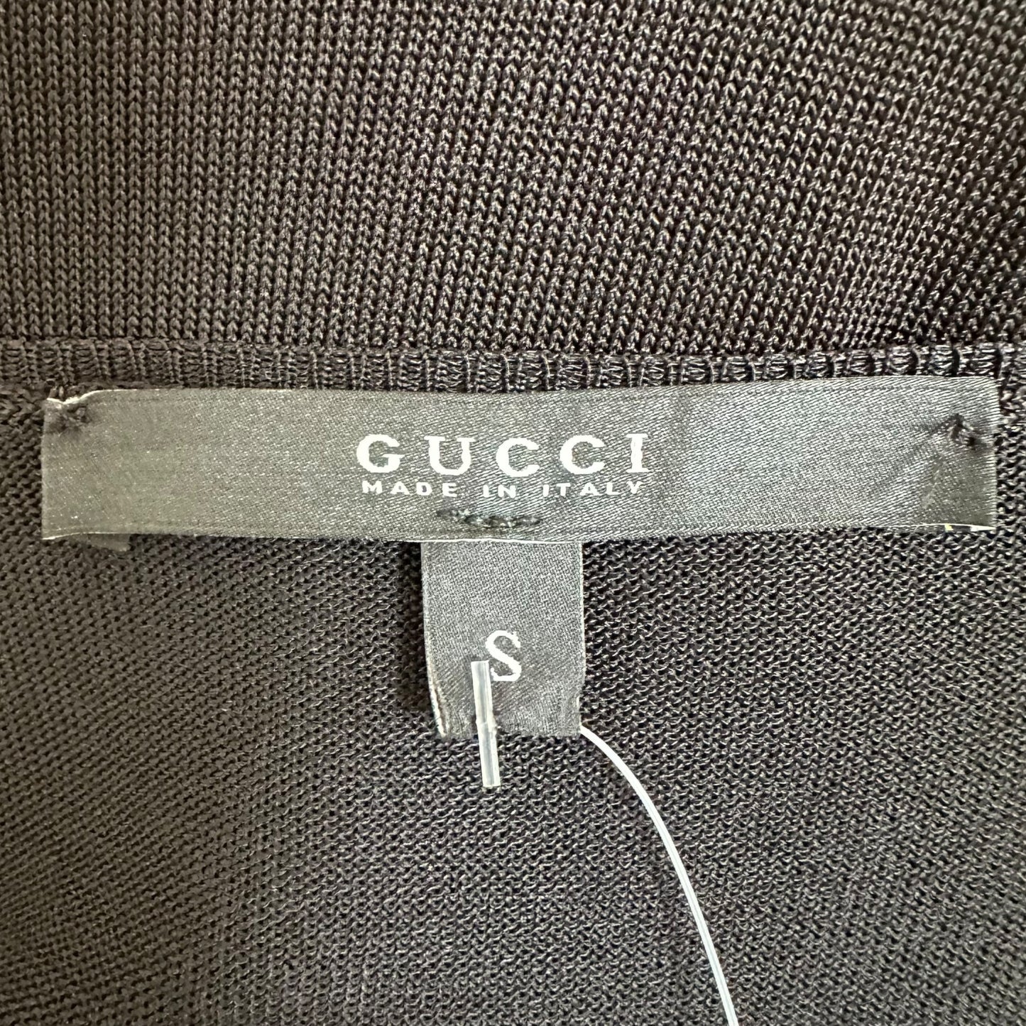 Gucci 2006 Black Knit Tank w/ Crystal Bamboo Charm