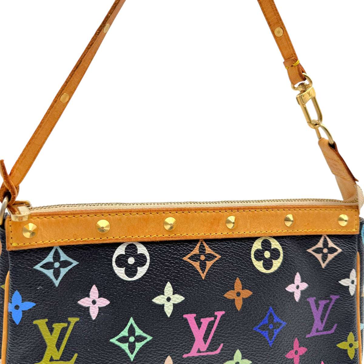 Louis Vuitton Pochette Bag Black Multicolor Murakami