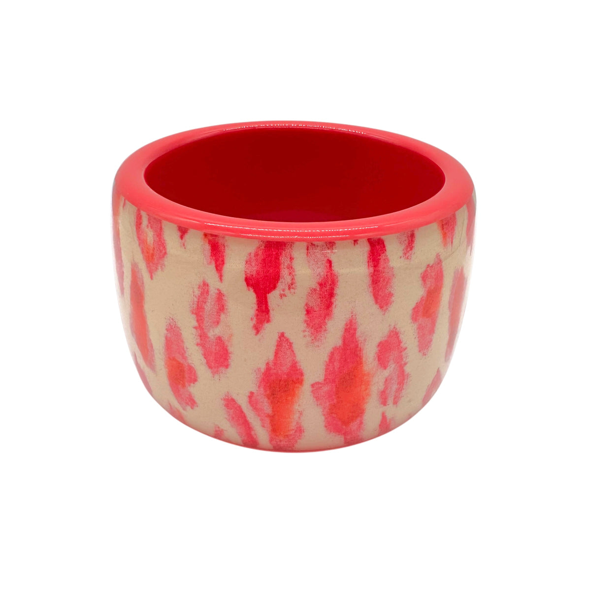 Christian Dior Chunky Bangle Bracelet Hot Pink Gold Leopard Print