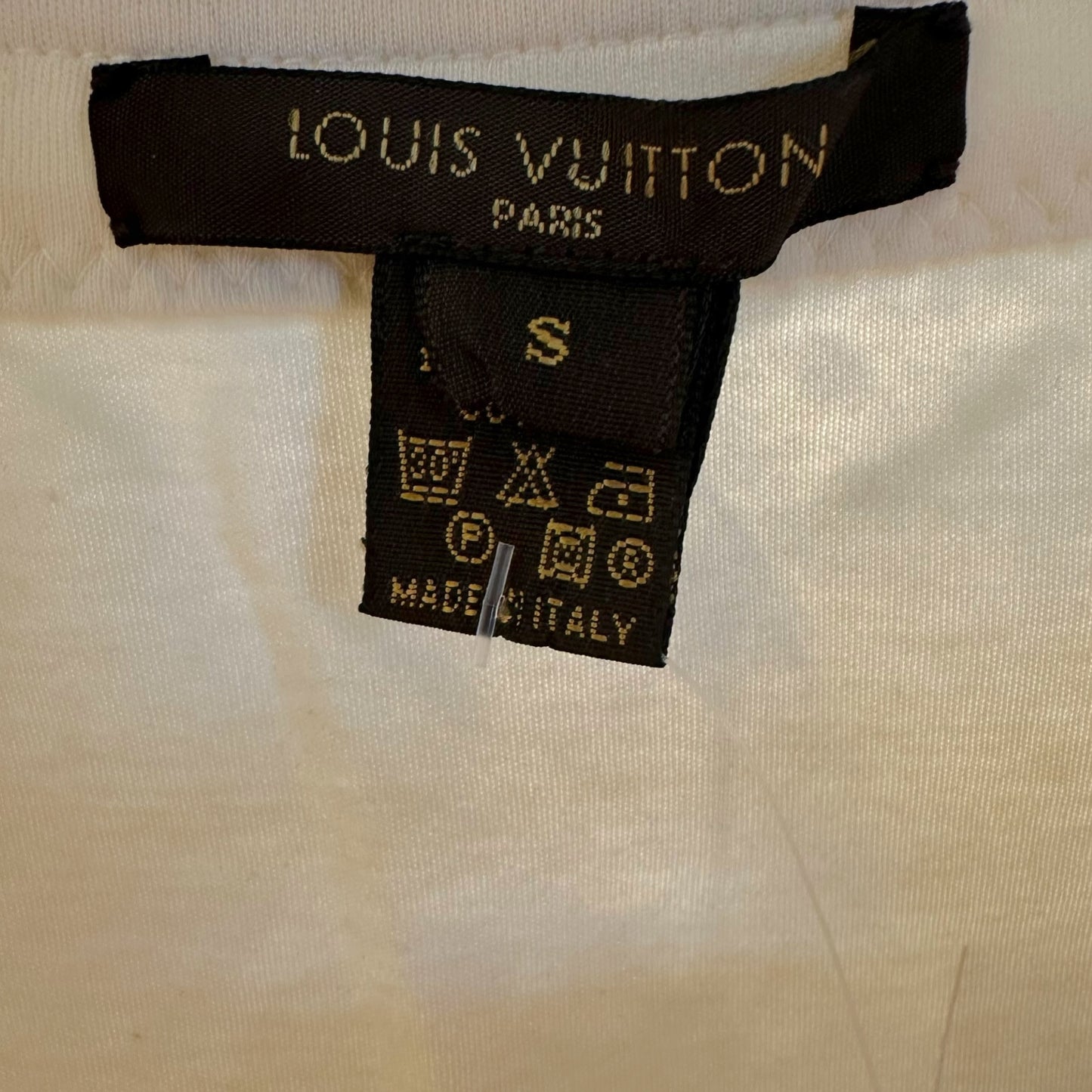 Louis Vuitton White Logo Charm Tank Top