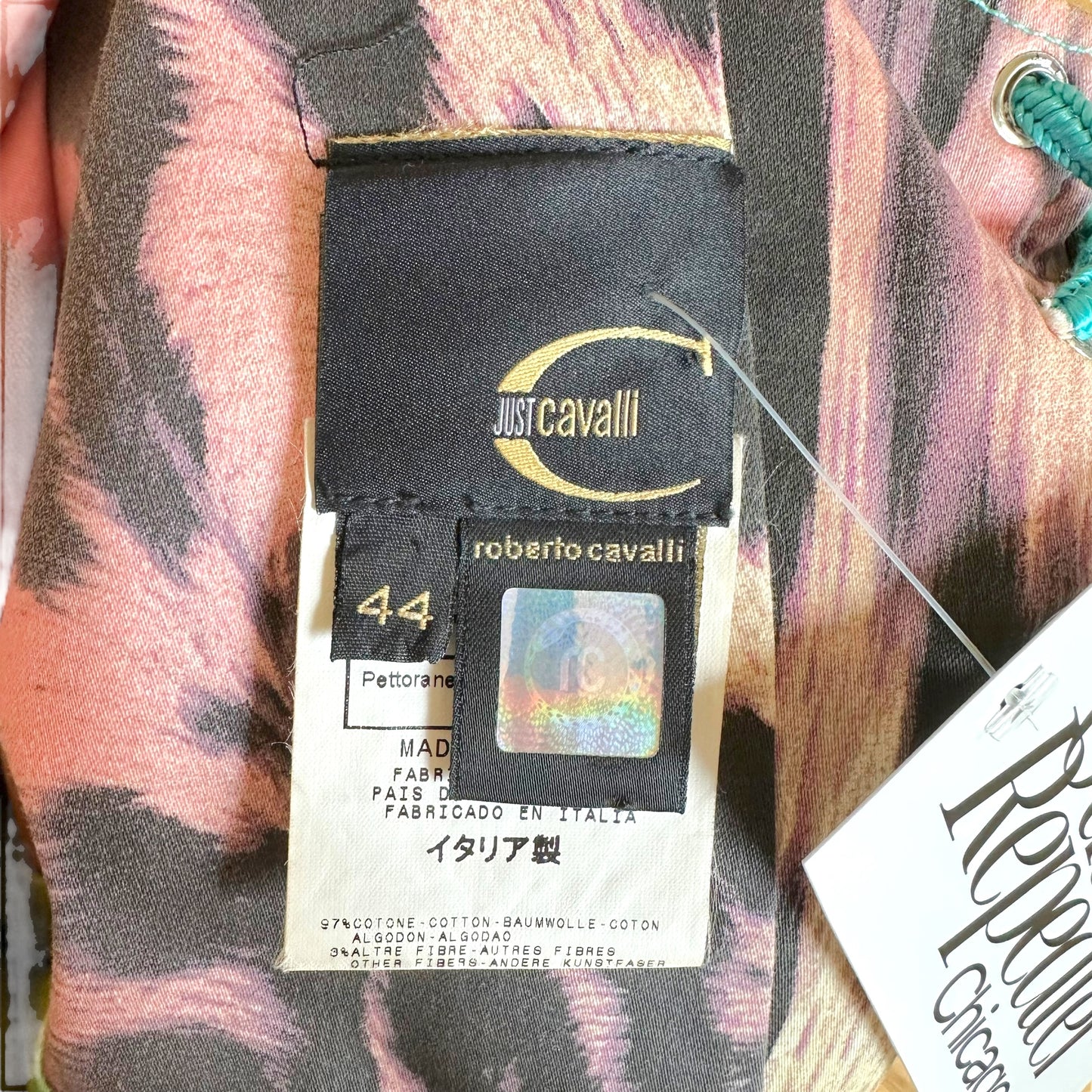 Just Cavalli Roberto Cavalli Rainbow Leopard Print Corset Bustier Top