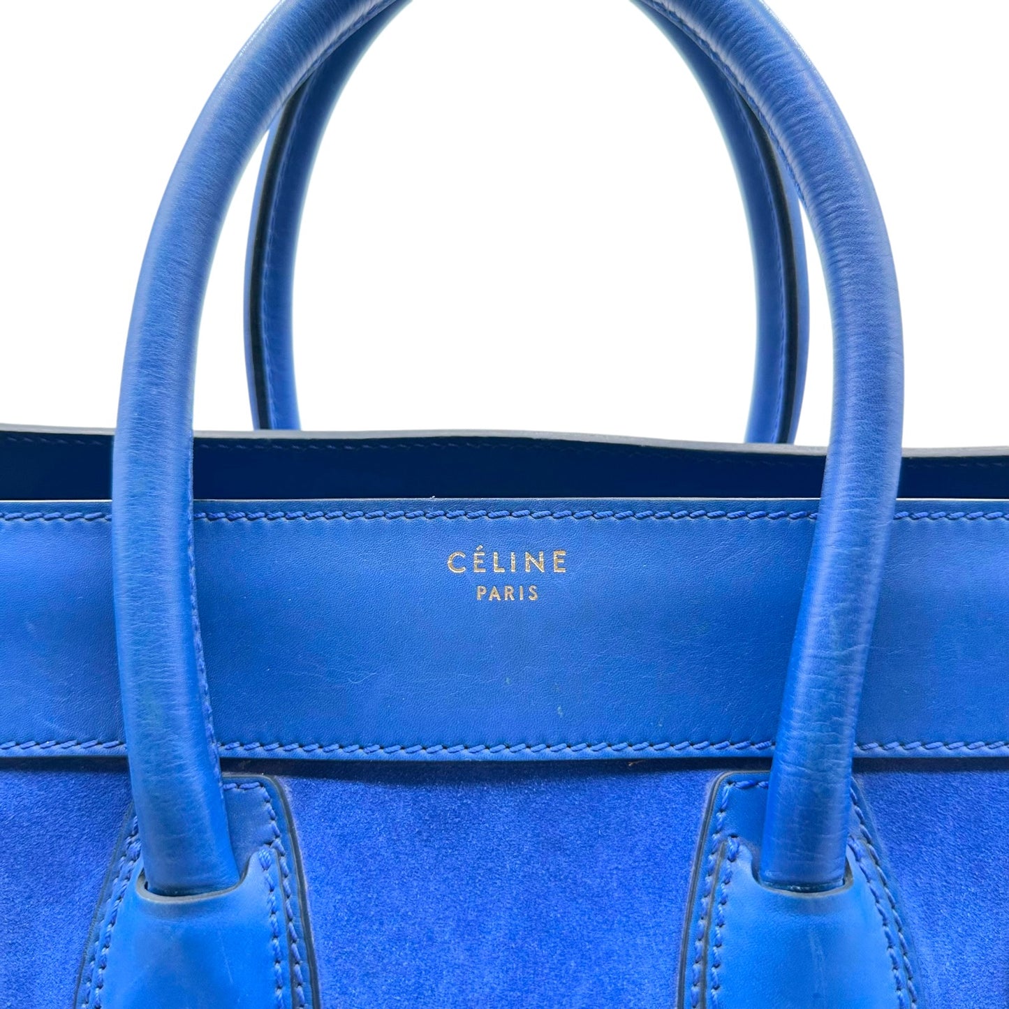 Celine Phantom Tote Cobalt Blue Suede Leather