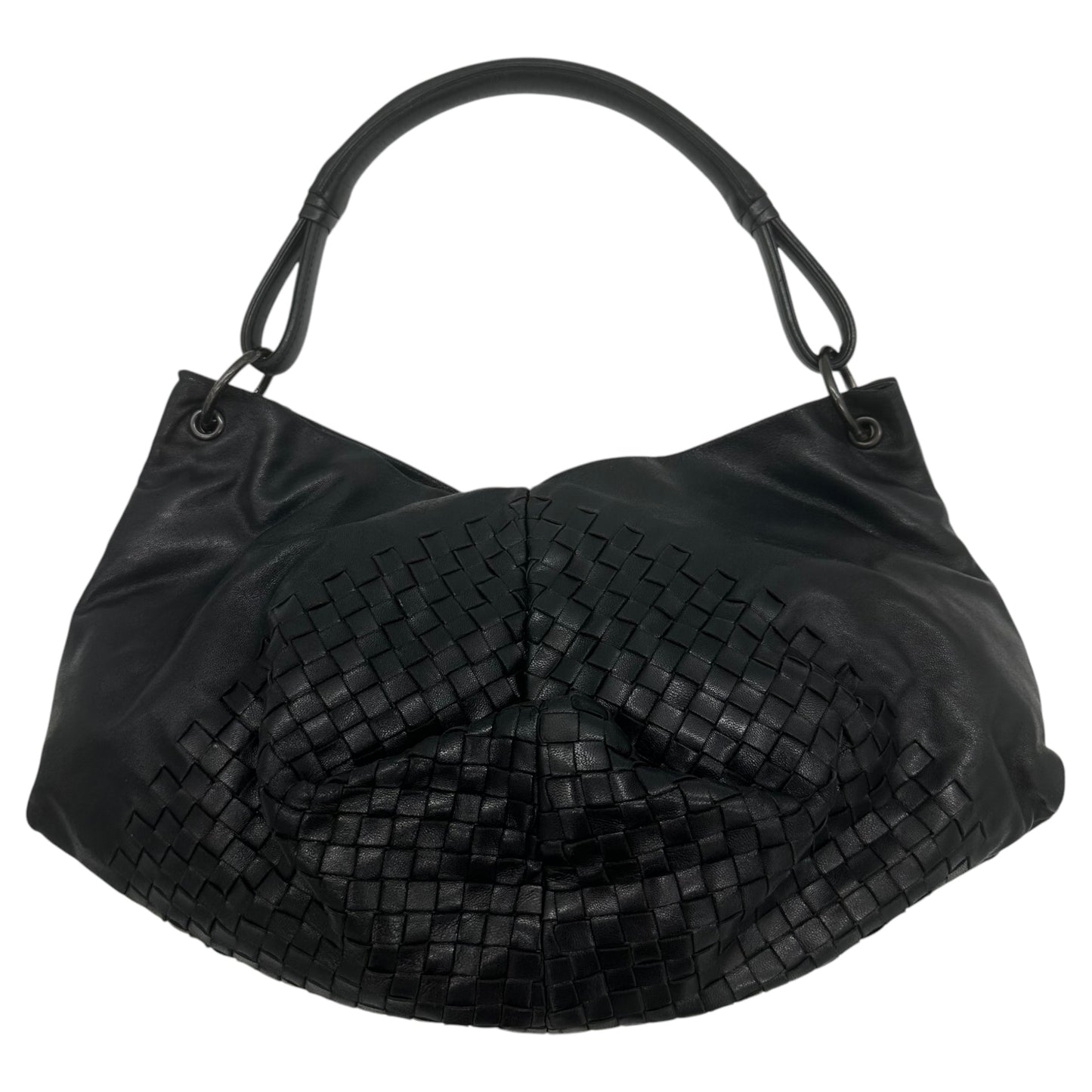 Bottega Veneta Black Intrecciato Slouchy Shoulder Bag