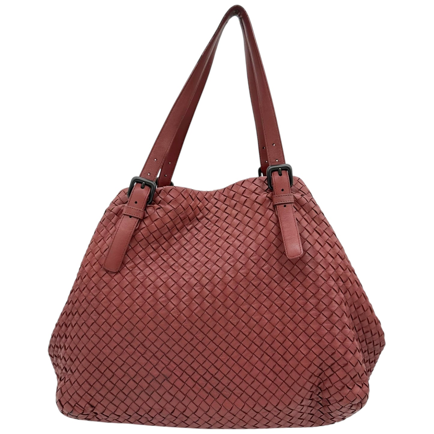 Bottega Veneta Dusty Pink Intrecciato Leather Tote Bag - Outfit Repeater