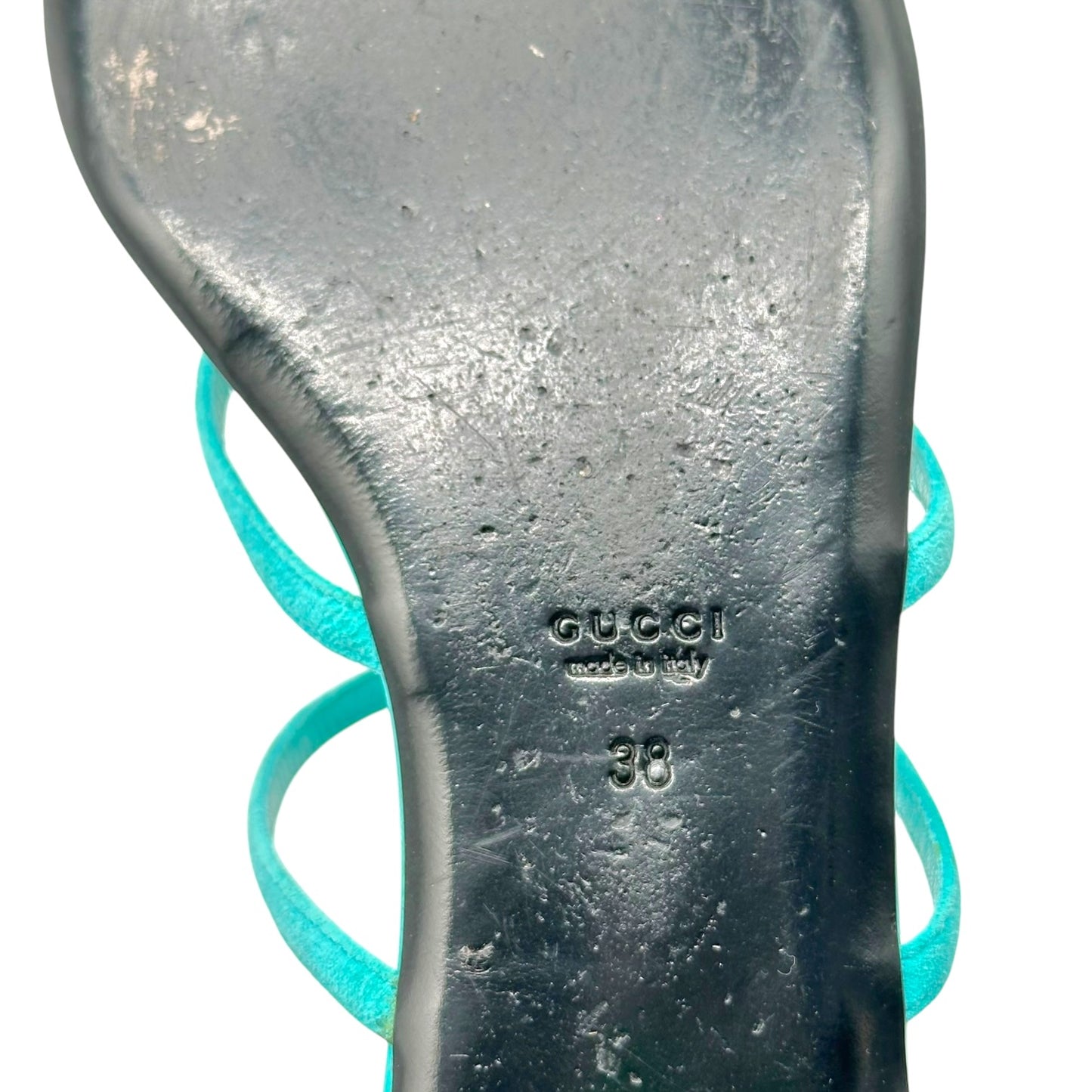 Gucci by Tom Ford Turquoise Leather GG Logo Flip Flop Sandals - Outfit Repeater